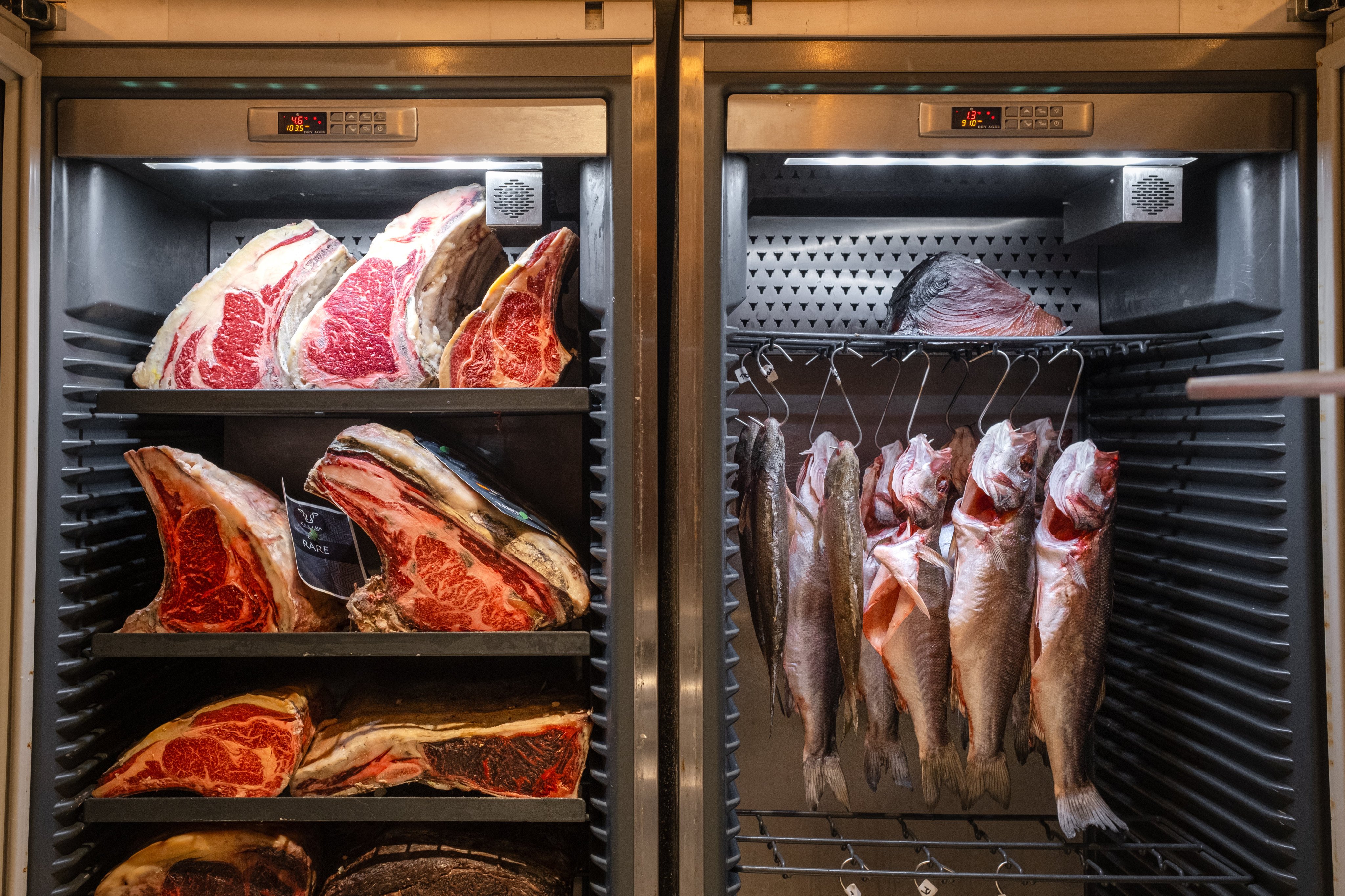 Fireside’s fridges for dry-ageing meat and fish in Hong Kong. Photo: Handout