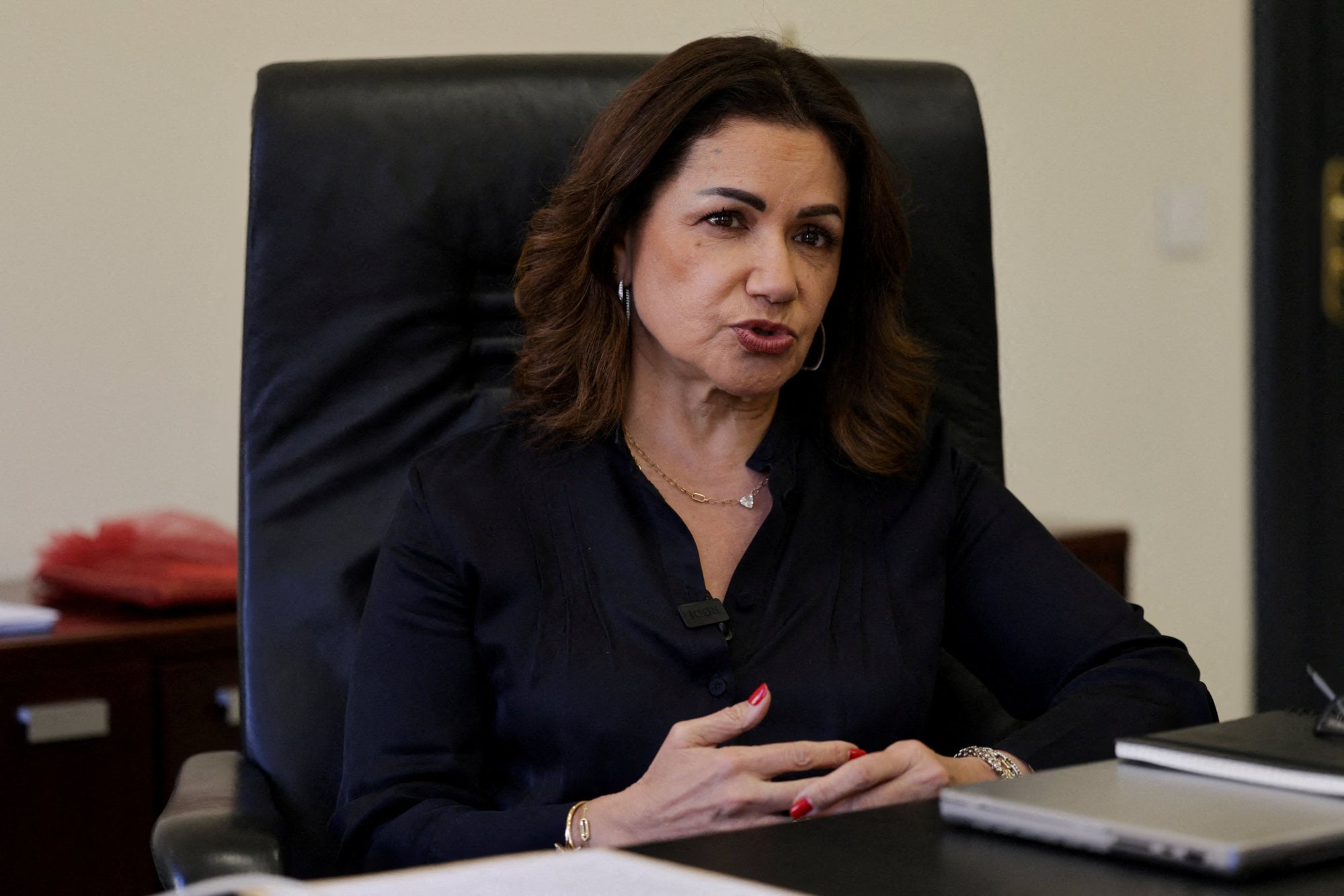 Haneen Sayed, Lebanon’s social affairs minister, in Beirut last month. Photo: Reuters