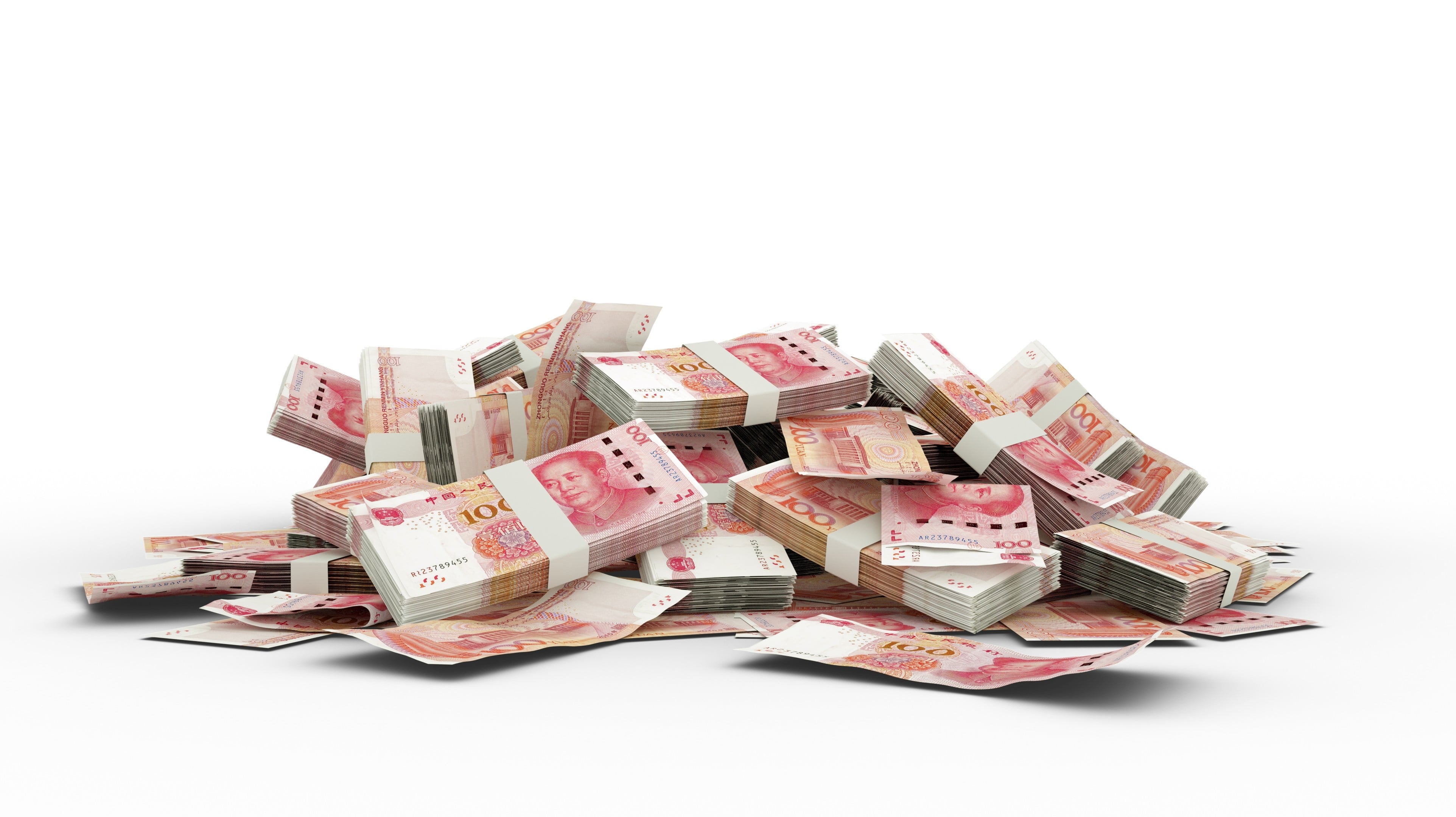 A pile of 100-yuan notes. Photo: Shutterstock