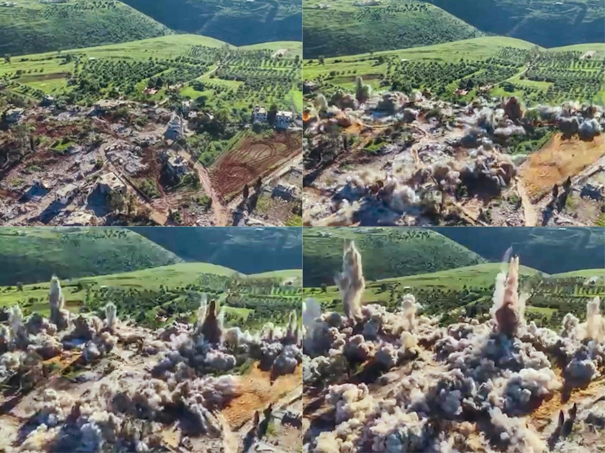 Images from Israeli army footage shows what Israel said was the destruction of Hezbollah infrastructure in Lebanon. Photo: Israel Army via AFP
