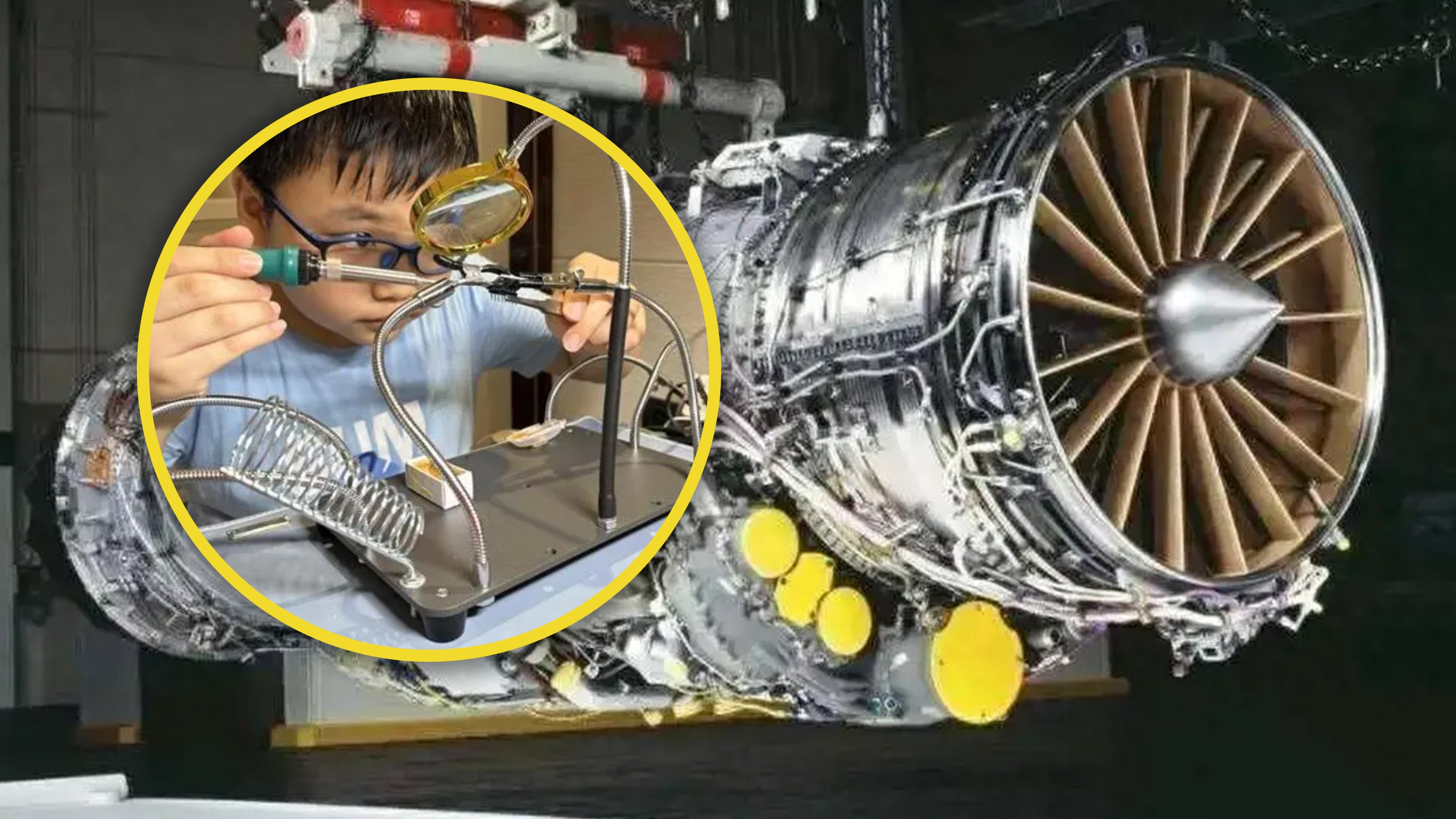 A 14-year-old boy in China has captured the spotlight by “handcrafting” a turbojet engine in his living room. Photo: SCMP composite/QQ.com/Sohu