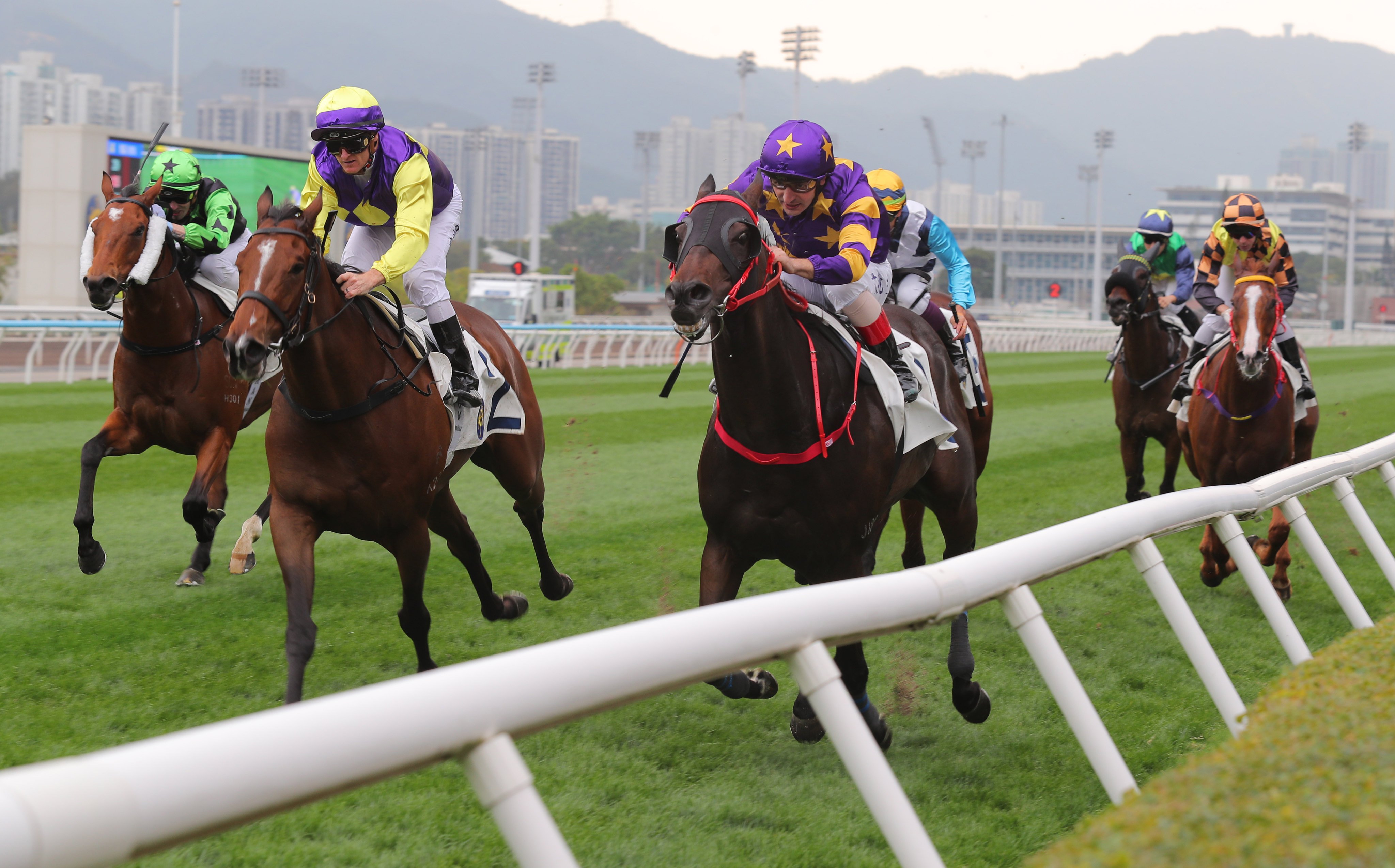 Stellar Express and Andrea Atzeni (right) win at Sha Tin. Photos: Kenneth Chan