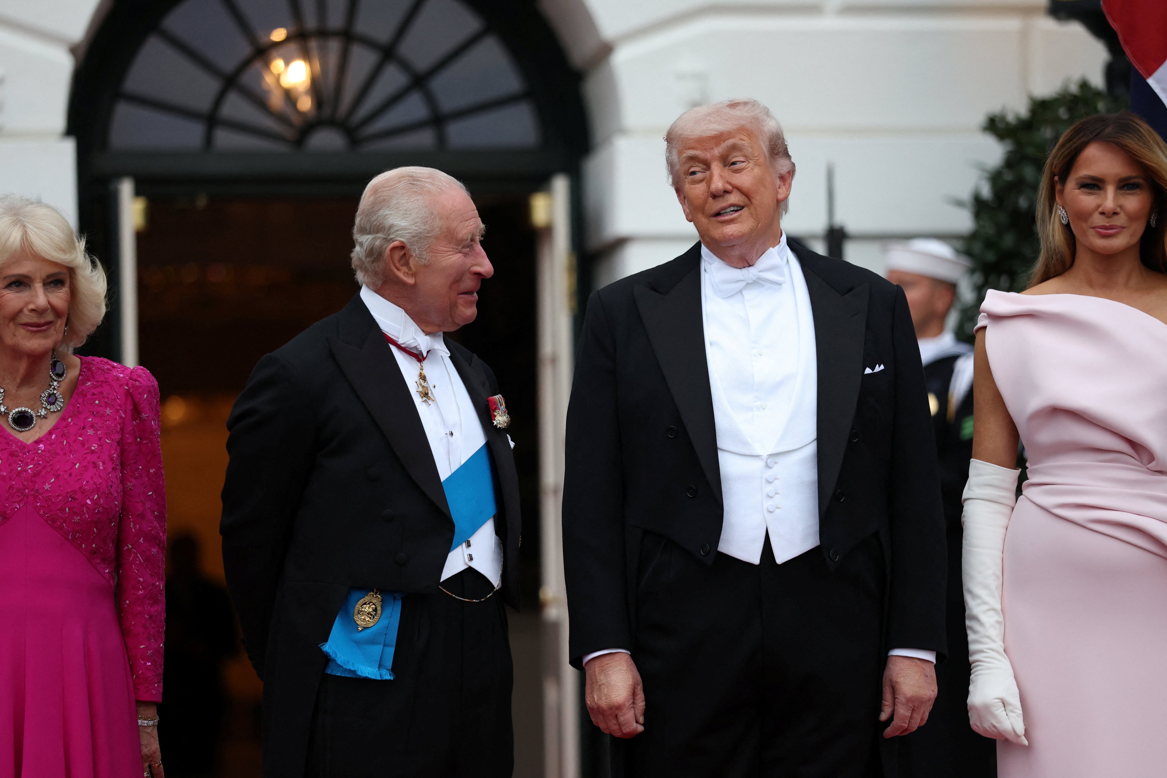 Britain’s King Charles and US President Donald Trump before the state dinner. Photo: Reuters