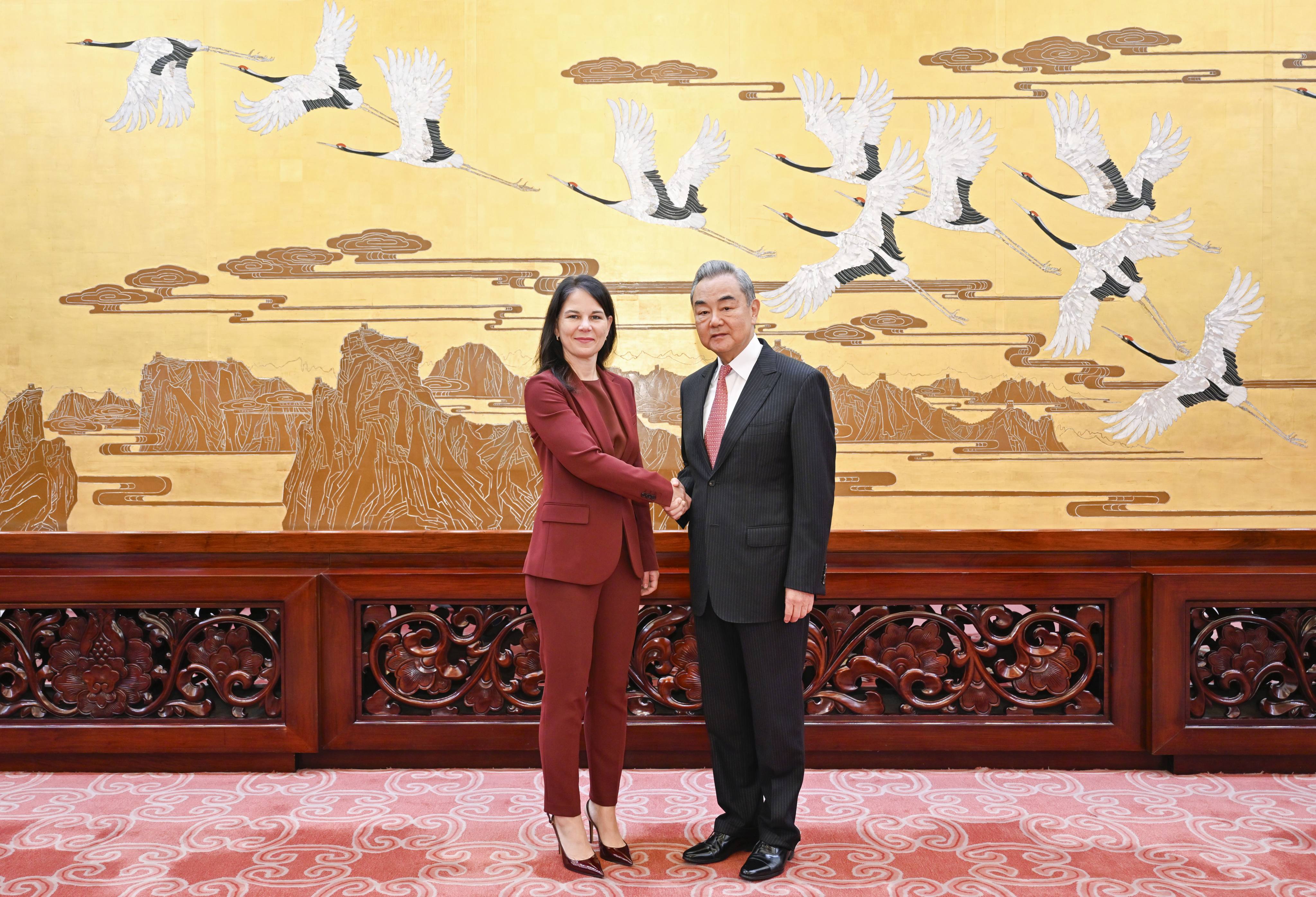 Chinese Foreign Minister Wang Yi meets Annalena Baerbock, president of the 80th session of the United Nations General Assembly, in Beijing on Wednesday. Photo: Xinhua