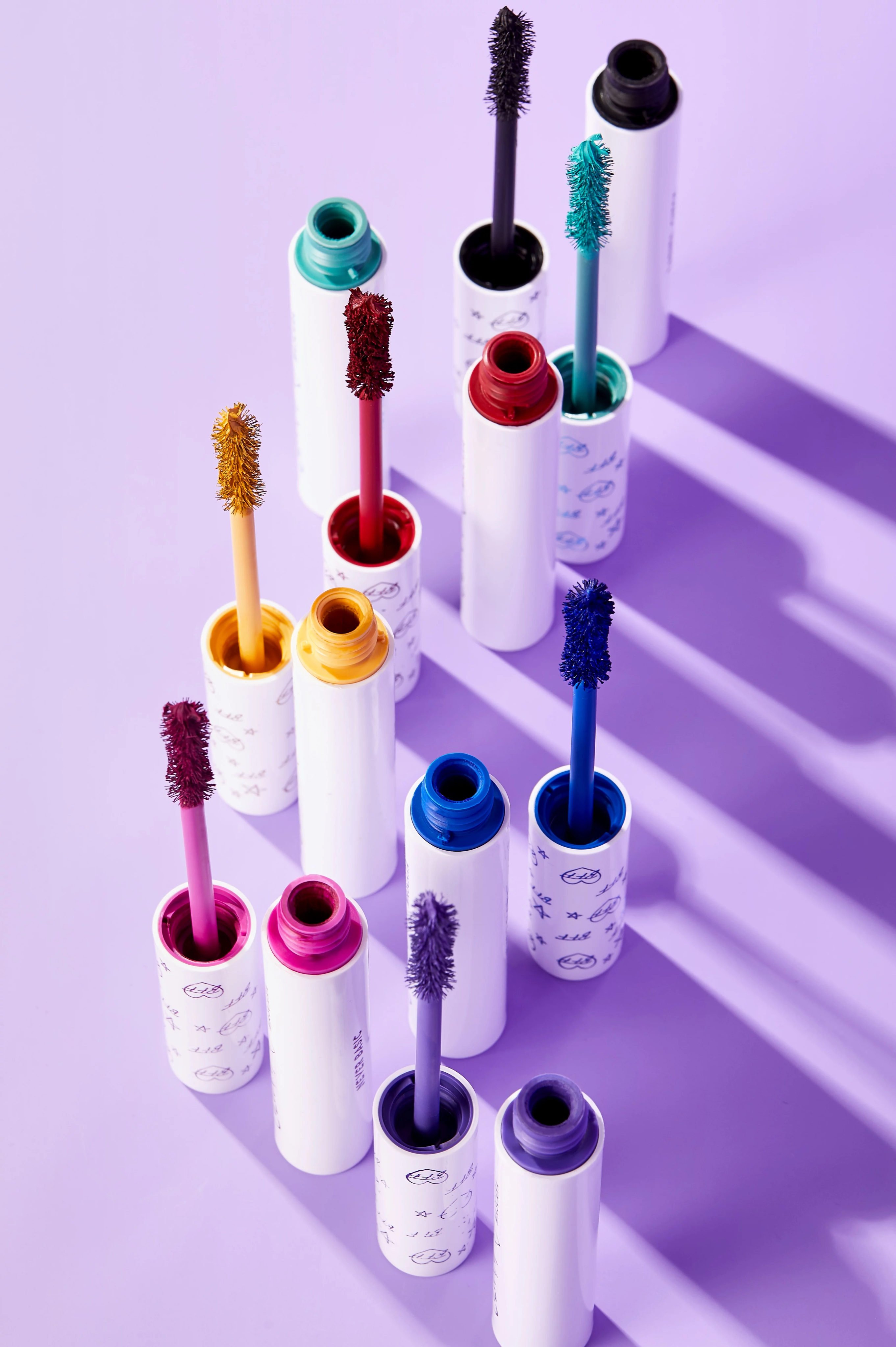 Coloured lashes are in, and the ColourPop BFF mascara range has plenty of shades to offer. Photo: Handout