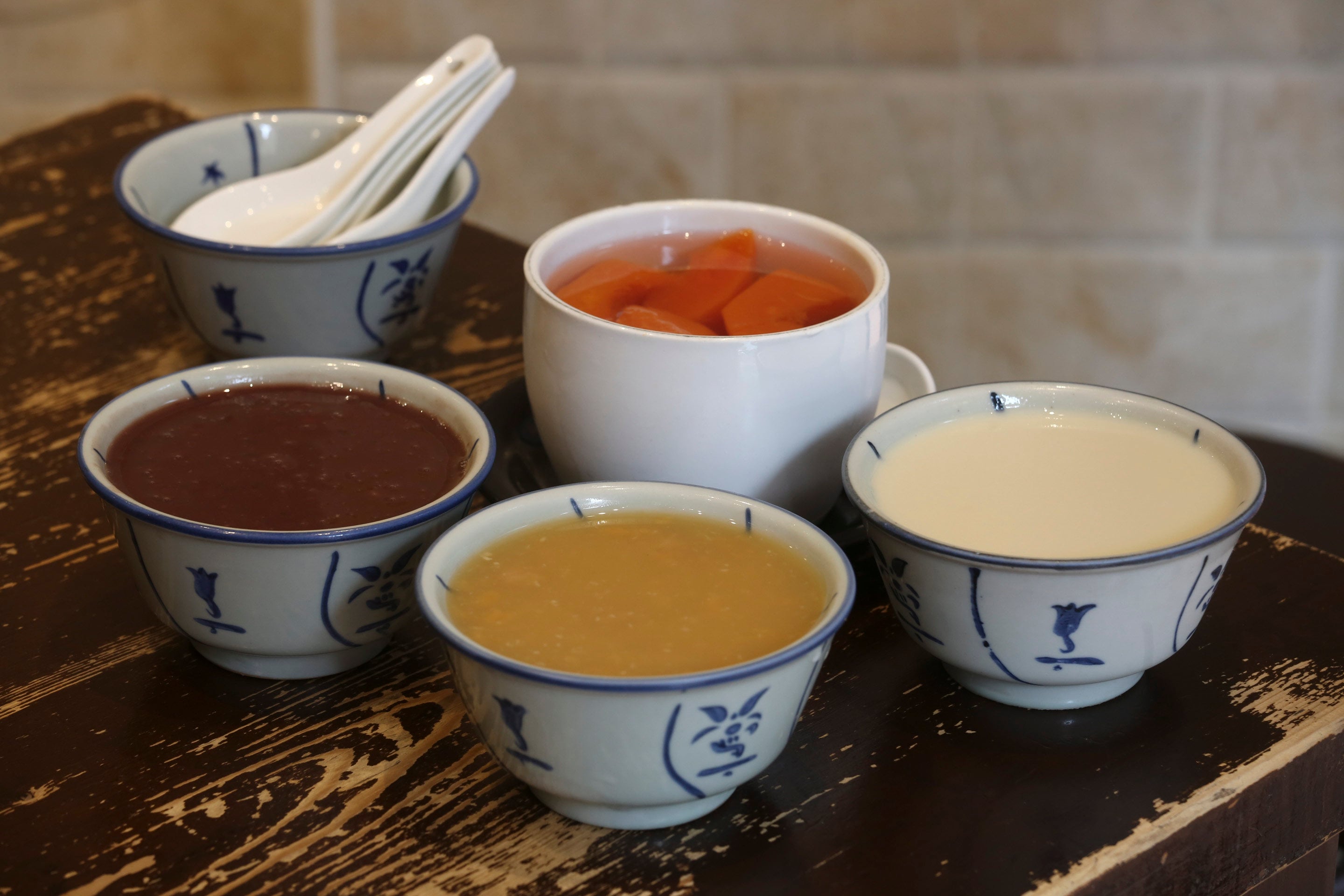 Dessert classics at Kai Kai Dessert in Hong Kong. Chinese dessert soups like these are regaining popularity. Photo: Jonathan Wong