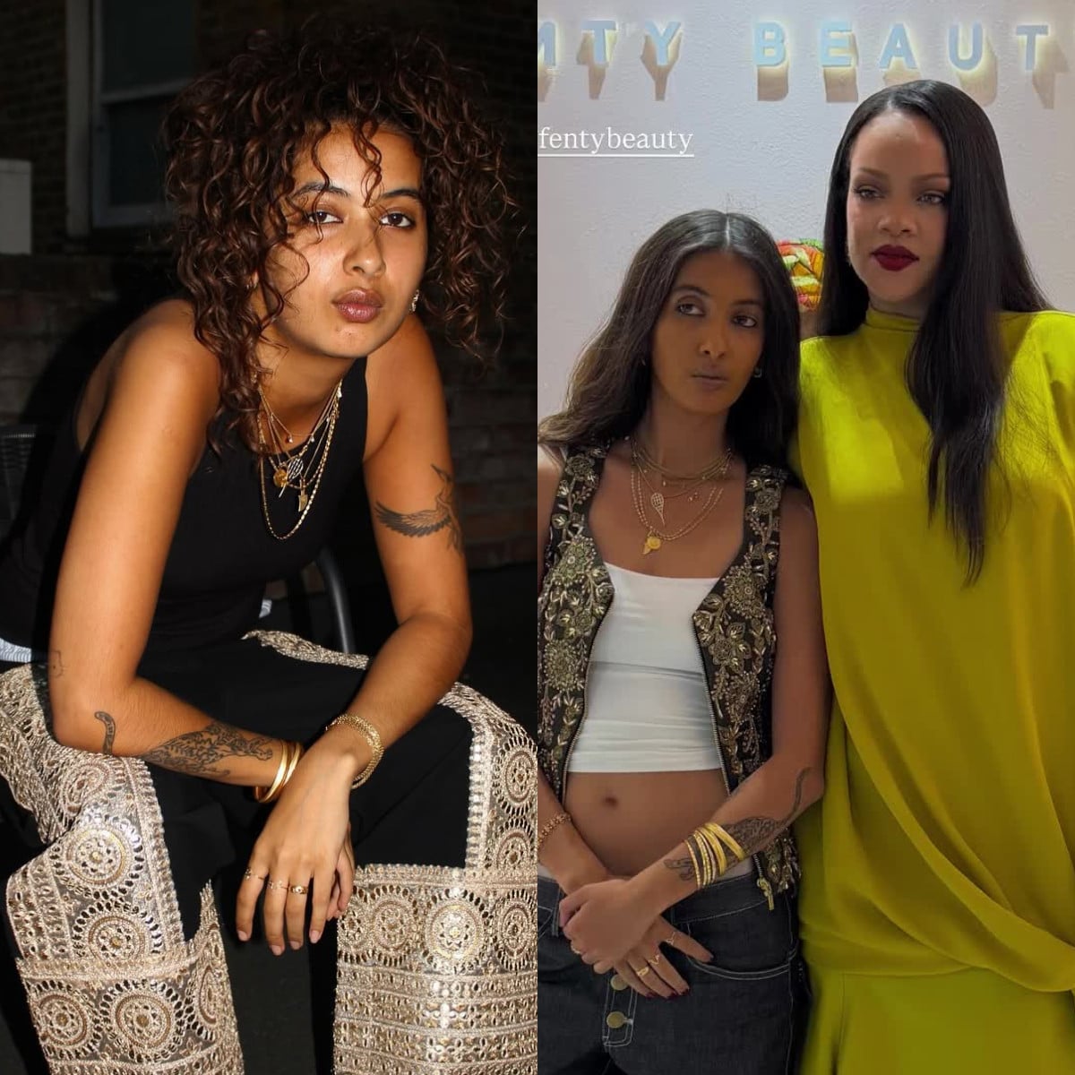 Diya Joukani was spotted alongside Rihanna at the singer’s Fenty Beauty Ki Haveli pop-up in Mumbai, India. Photos: @diyajoukani/Instagram