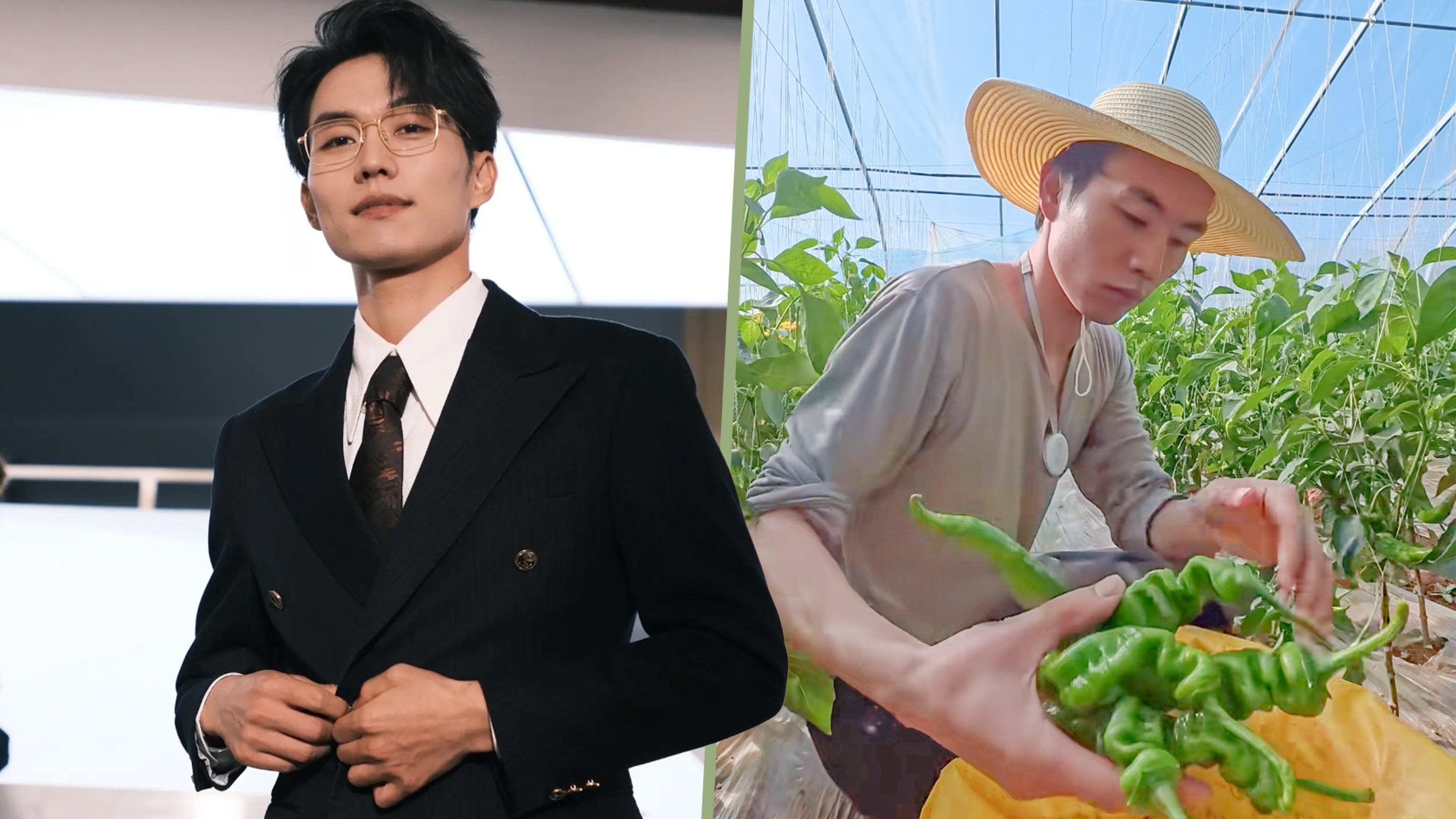 A Chinese actor, well-known for numerous short dramas, is facing unemployment due to AI’s impact on acting roles and has returned to farming. Photo: SCMP composite/Douyin
