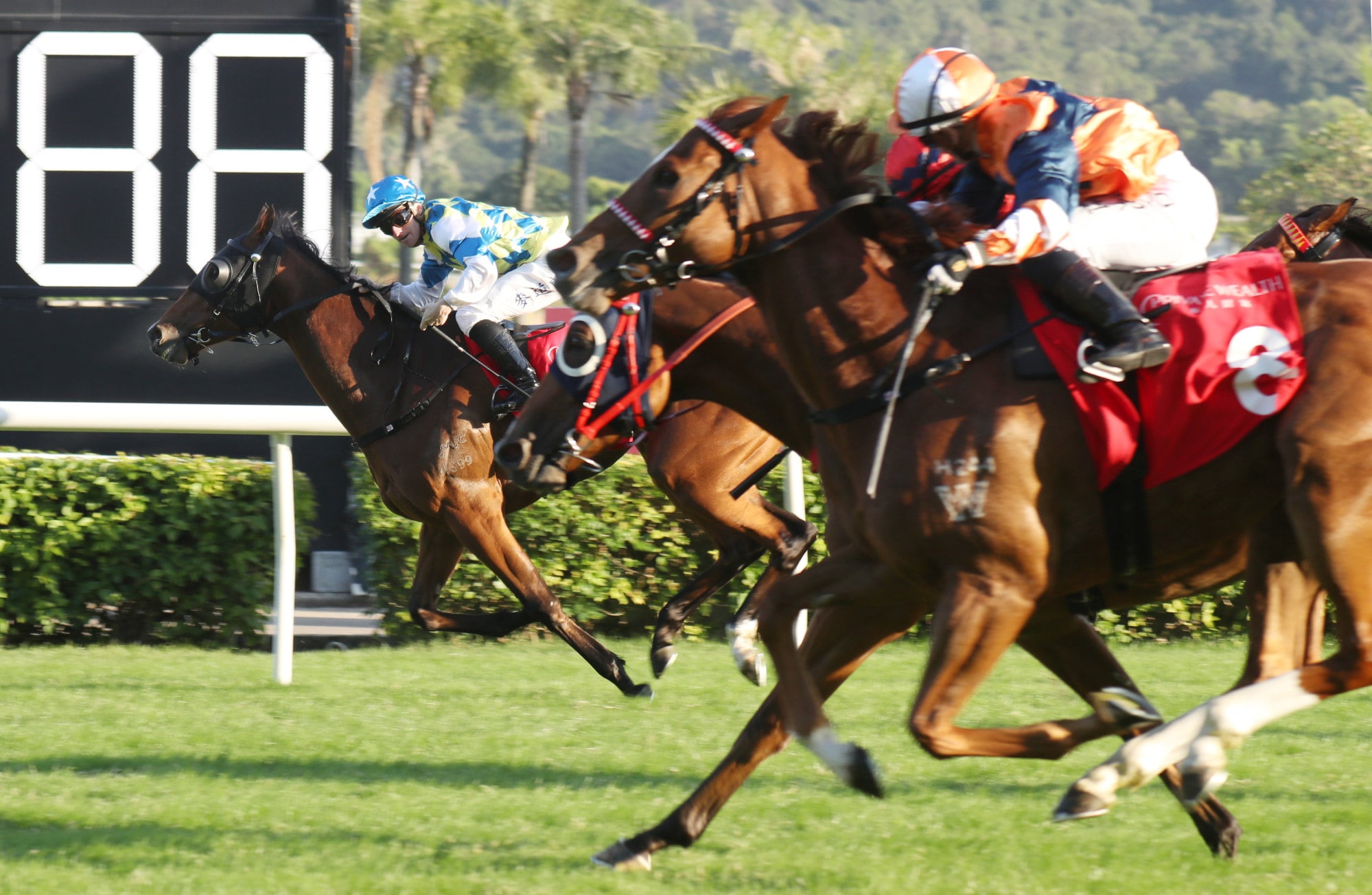 Galaxy Patch (far side) wins at Sha Tin in November.