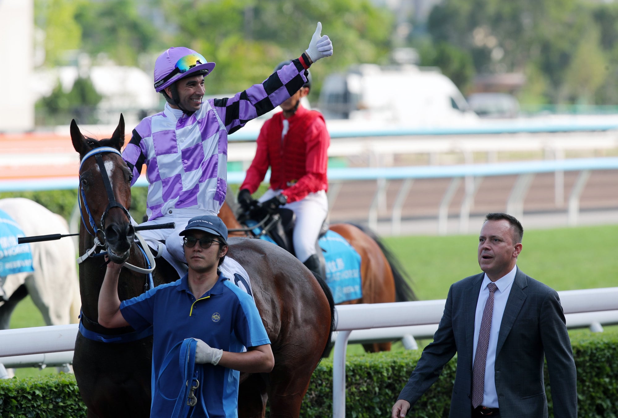 Joao Moreira is all smiles after booting home Mighty Commander at Sha Tin.