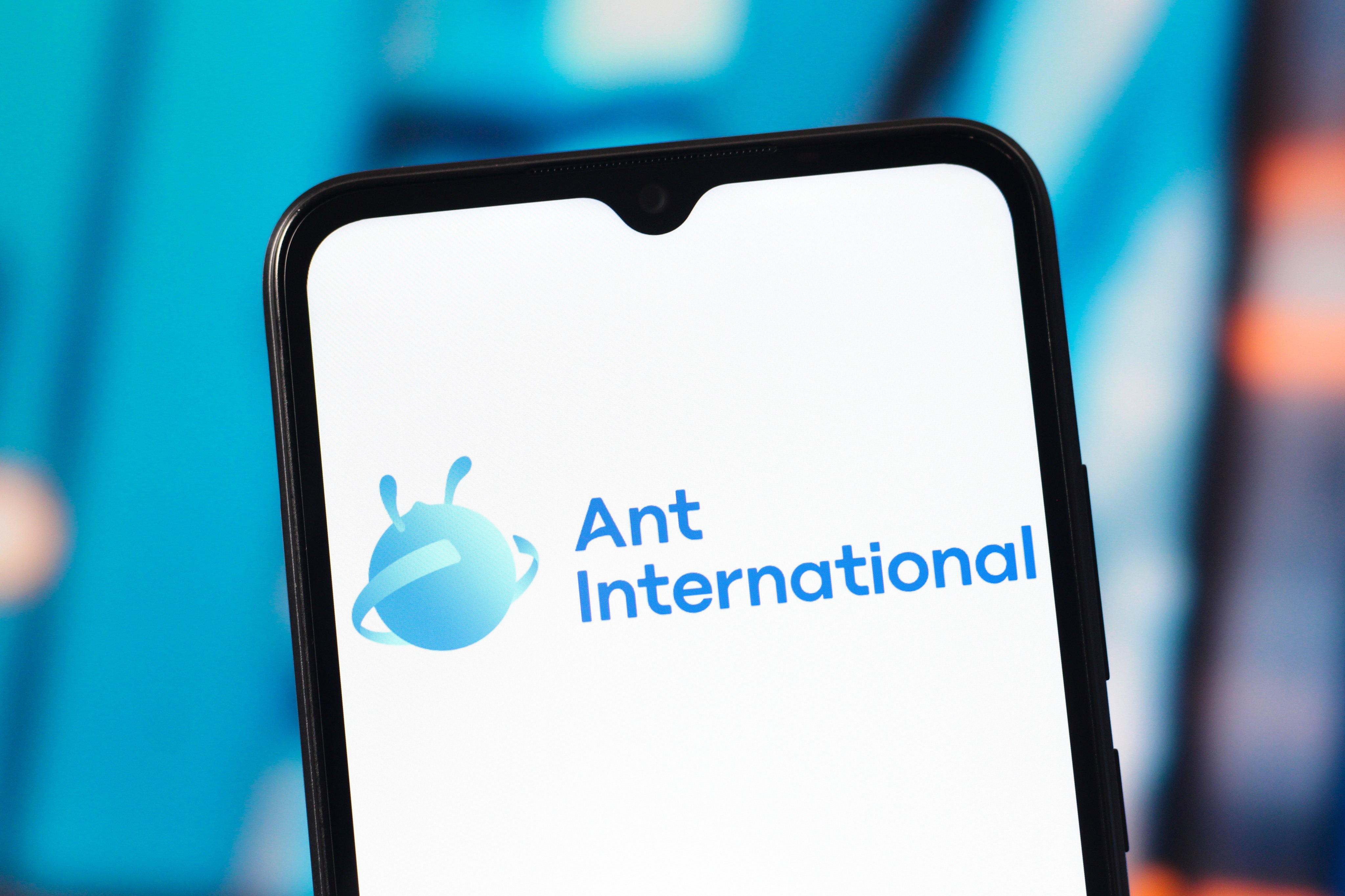 Ant International’s logo displayed on a smartphone screen. Illustration: SOPA Images/LightRocket via Getty Images