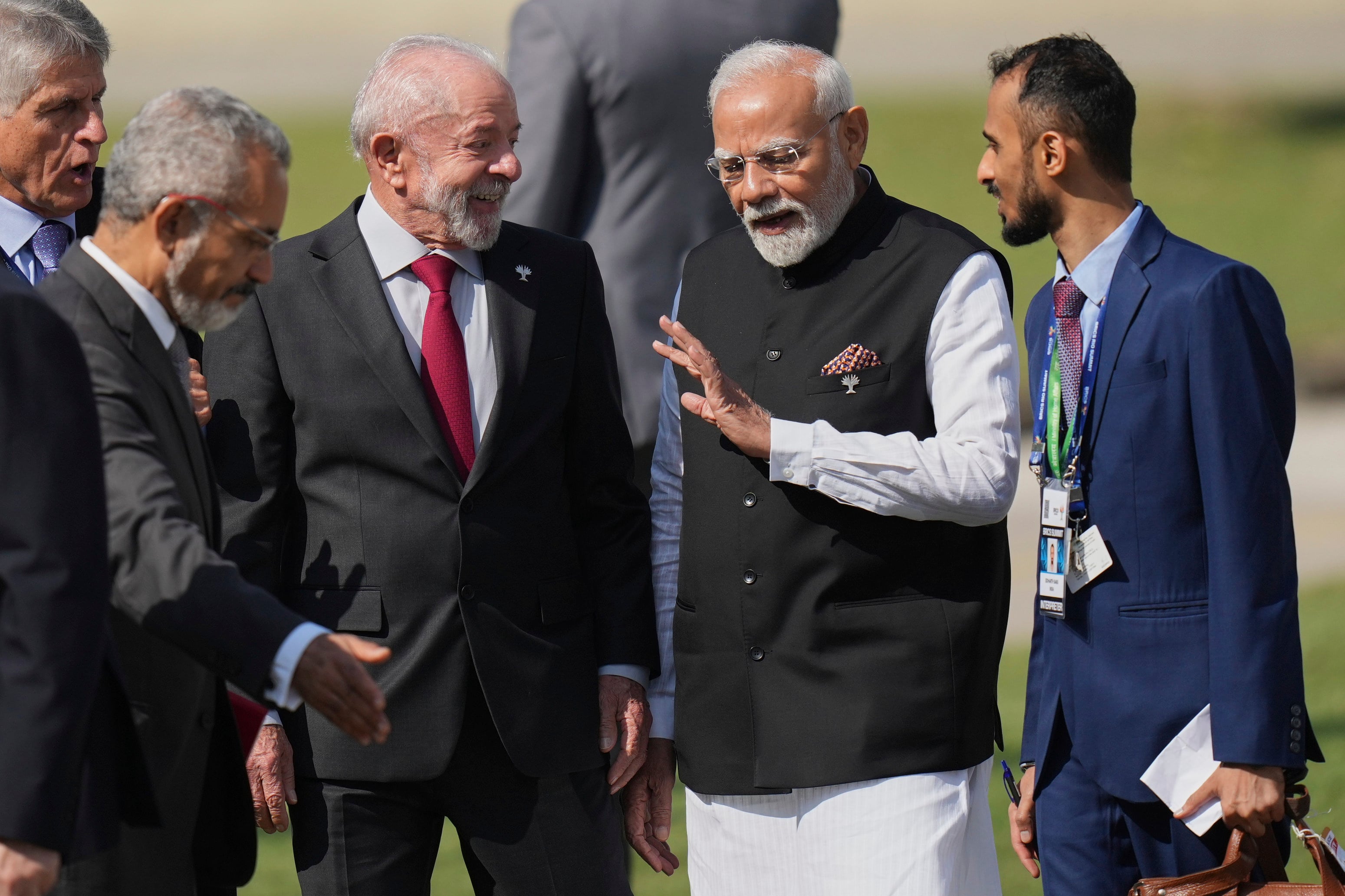 India’s Prime Minister Narendra Modi chats with Brazilian President Luiz Inacio Lula da Silva during the 2025 Brics summit in Rio de Janeiro last July. Photo: AP