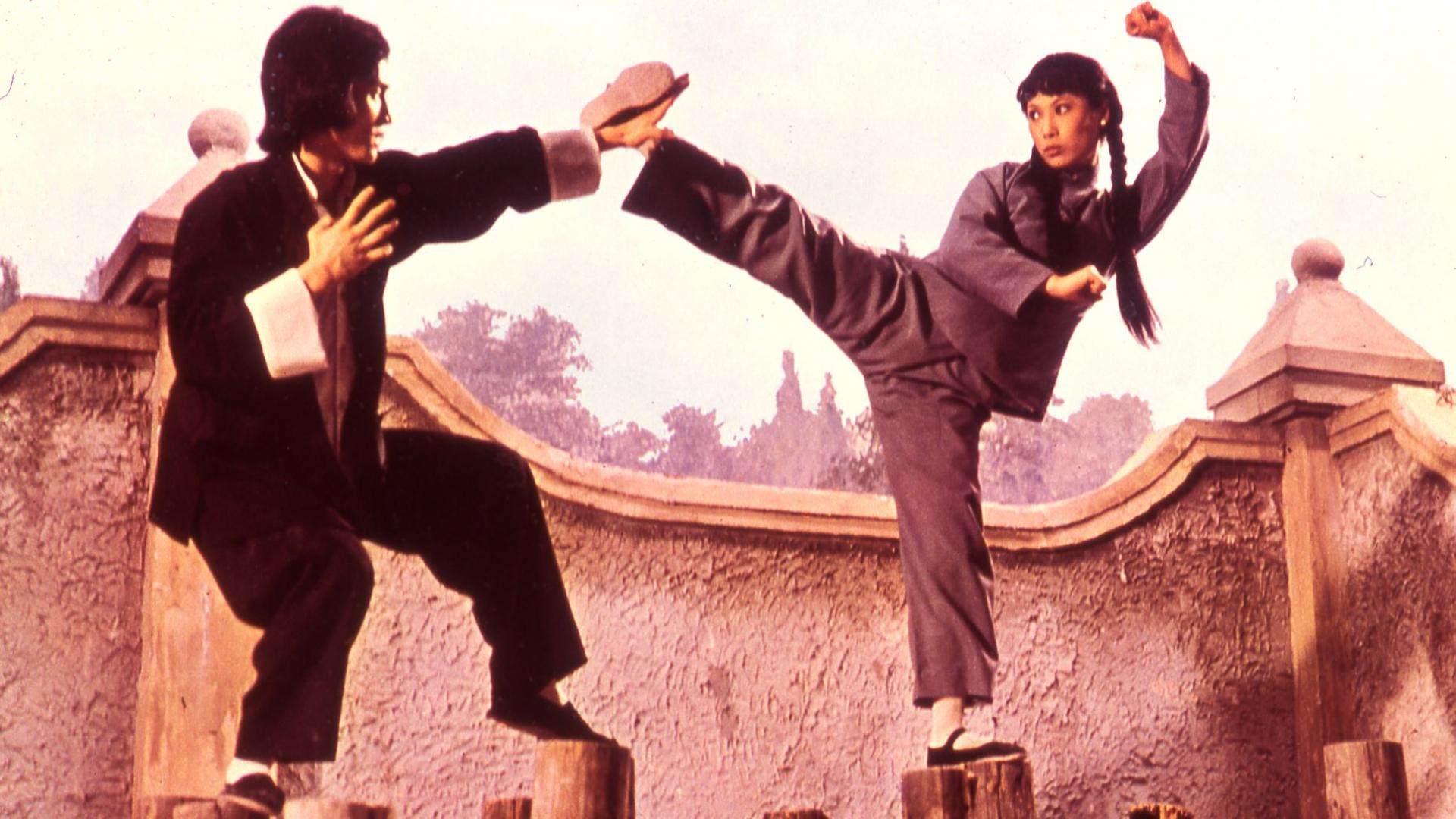 Angela Mao (right) and Carter Wong in a still from The Tournament (1974). Mao learned martial arts at a Peking opera school in Taiwan. Photo: Fortune Star Media