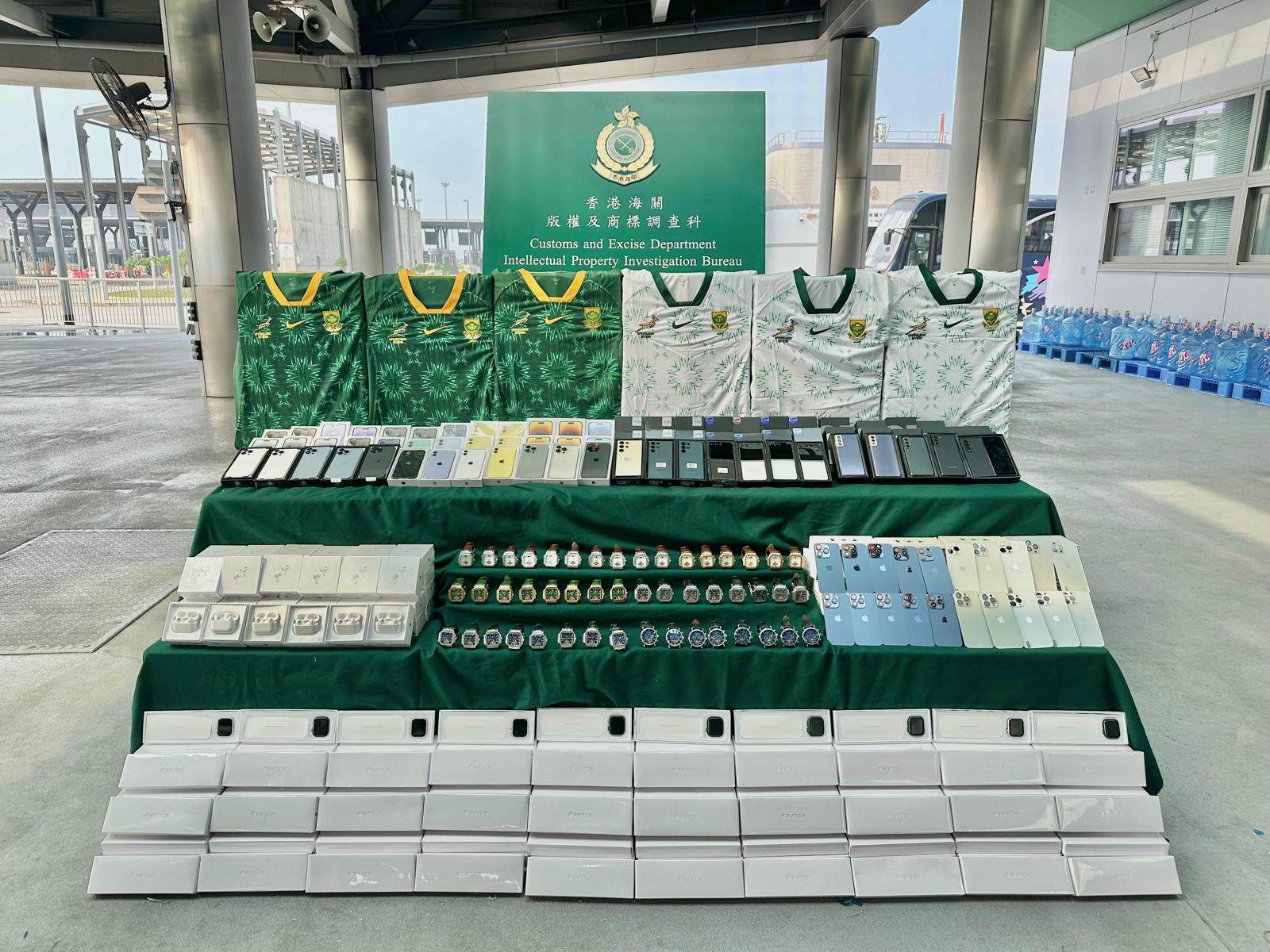 A joint operation by Hong Kong, mainland China and Macau authorities seized 46,000 counterfeit goods worth HK$16 million. Photo: Handout