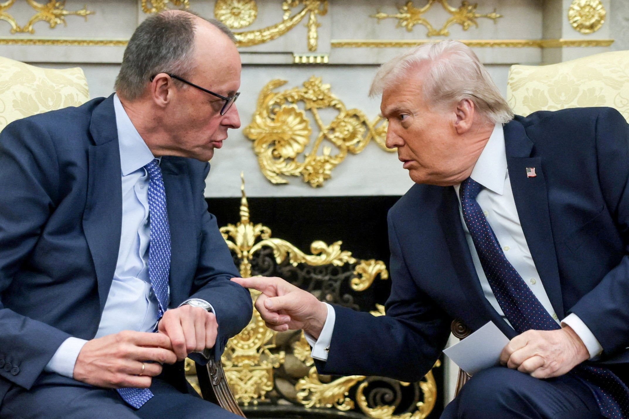 German Chancellor Friedrich Merz and US President Donald Trump in the Oval Office on March 3. Photo: Reuters