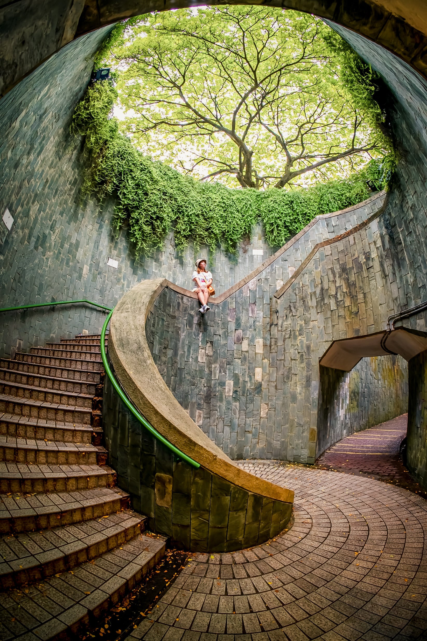 A spiral staircase at Fort Canning Park, a hilltop landmark in Singapore. Photo: Shutterstock