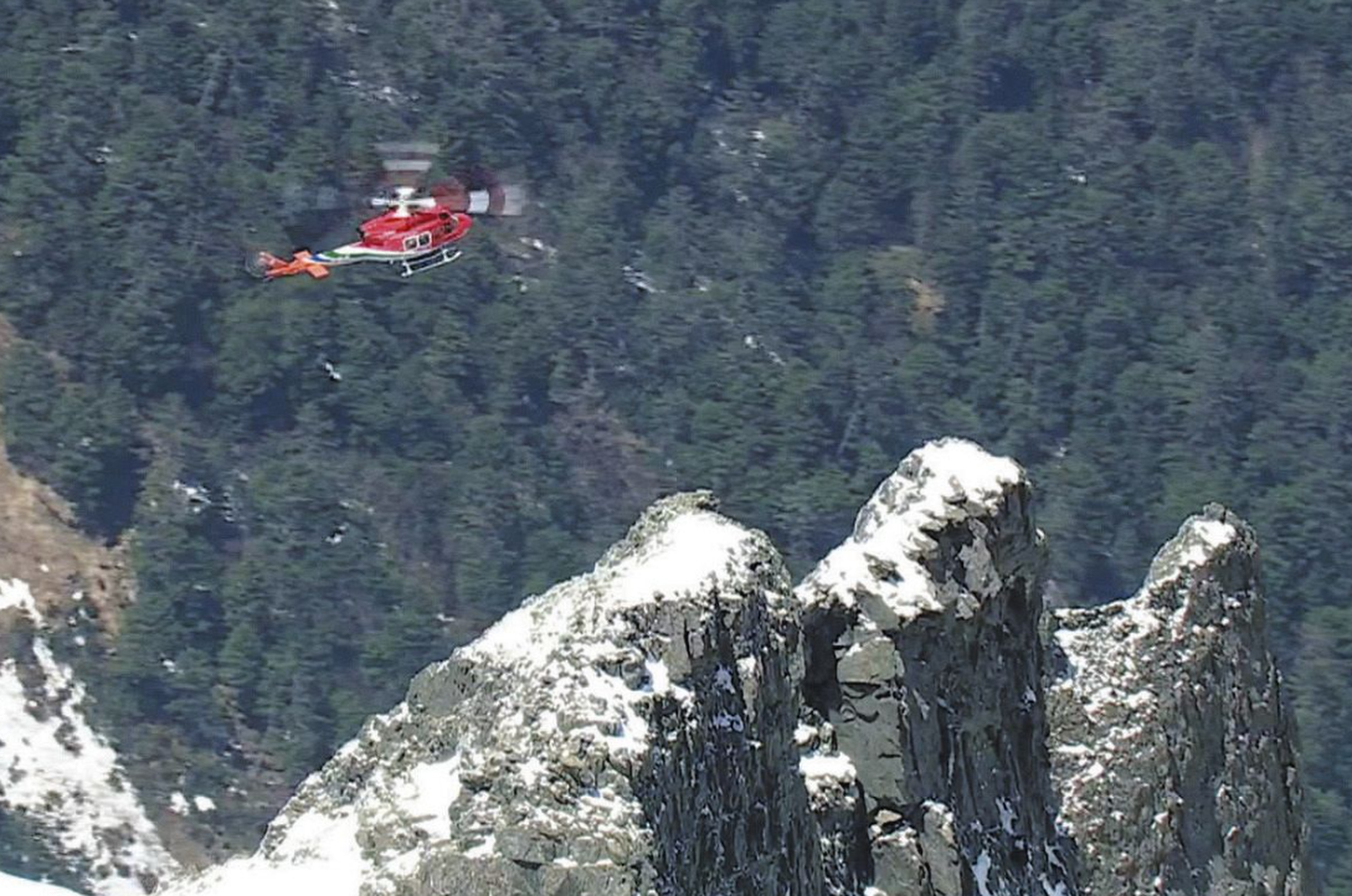 A disaster relief helicopter from Nagano Prefecture. Photo: Handout