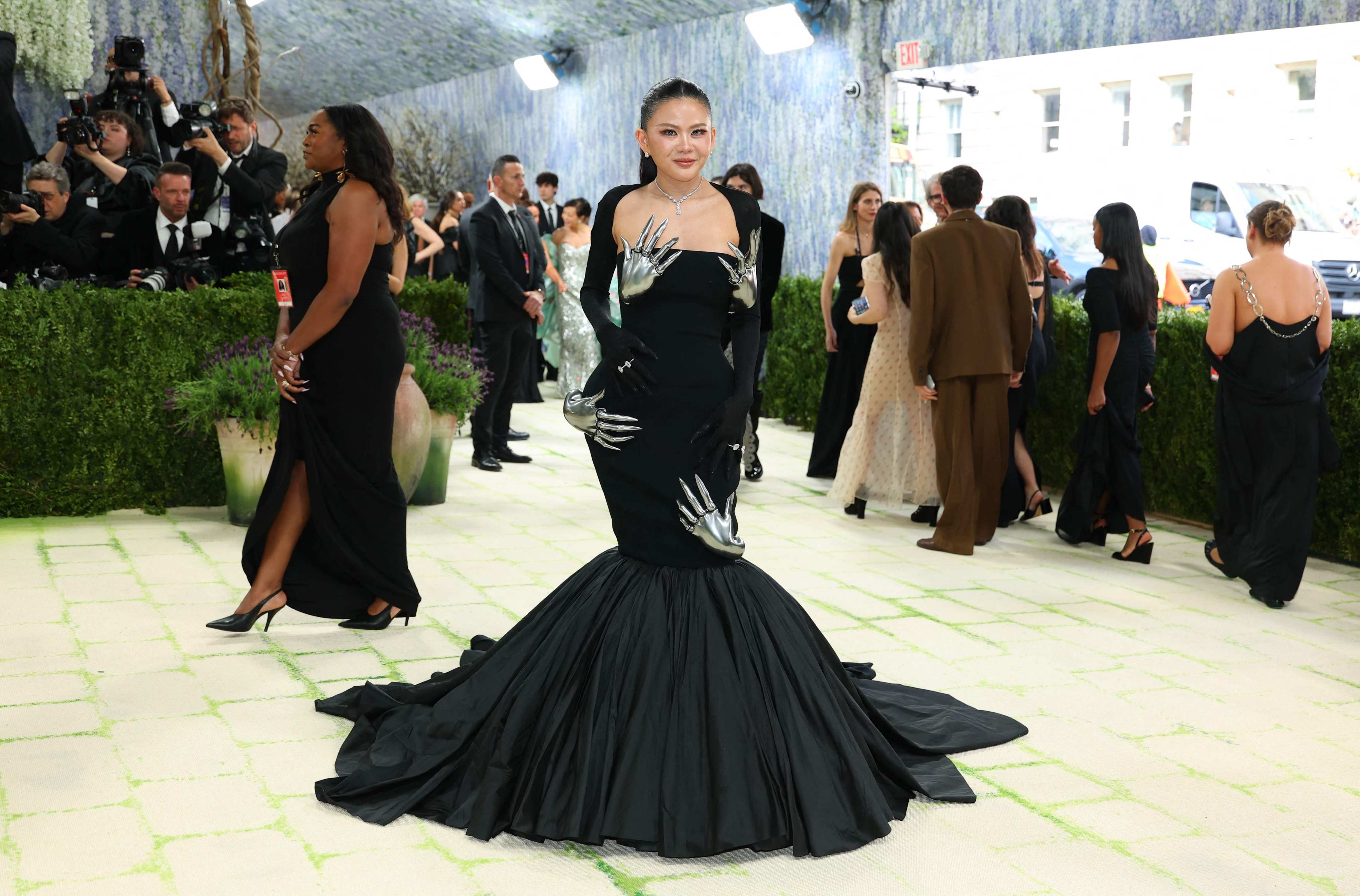 Nichapat Suphap wearing Robert Wun at the 2026 Met Gala in New York. Photo: AFP