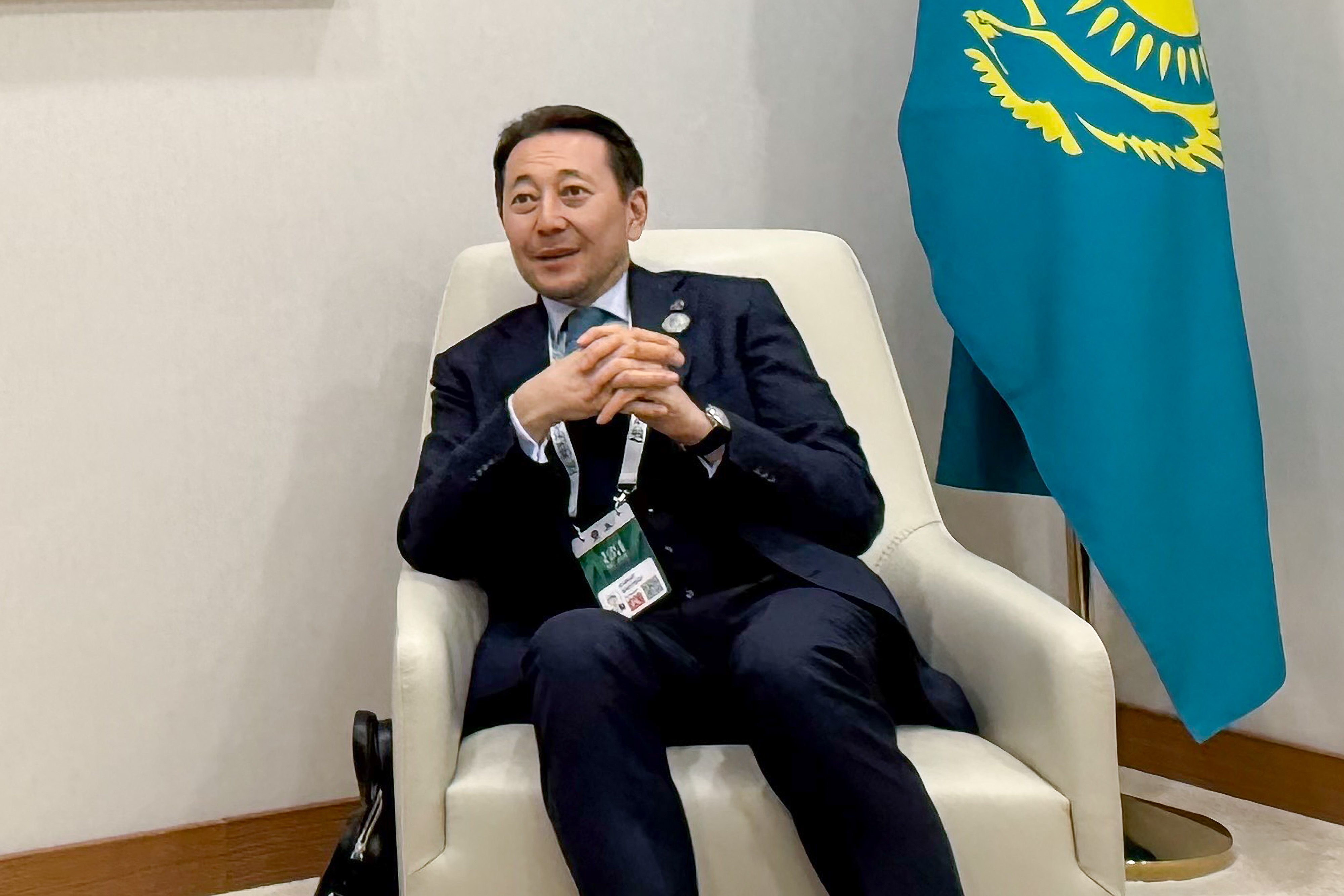 Cica Secretary General Kairat Sarybay speaks to the SCMP on the sidelines of the Regional Ecological Summit in Astana, Kazakhstan on April 23, 2026. Photo: Handout