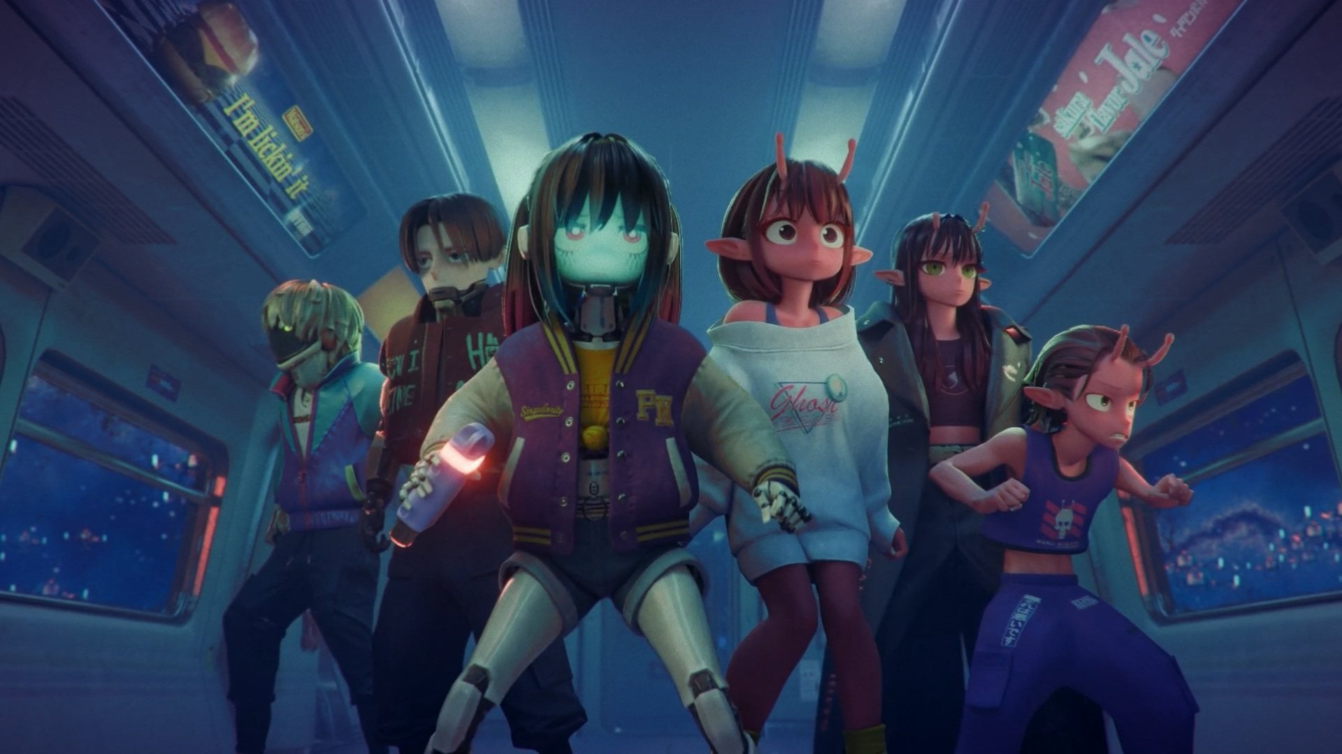 A still from the animated film Milky Subway: The Galactic Limited Express (category IIA; Japanese), directed by Yohei Kameyama.