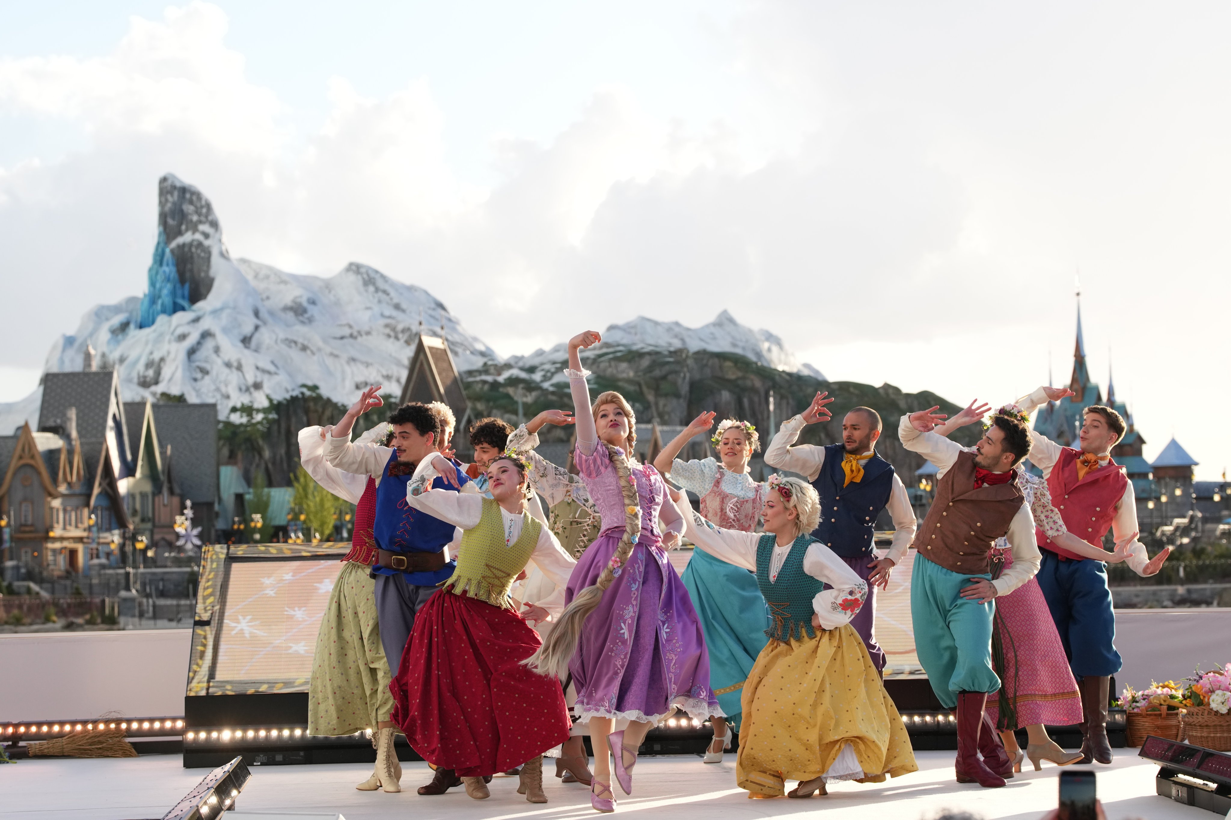 Dancers perform during the inauguration of Disney Adventure World and World of ‘Frozen’ at Disneyland Paris. Photo: AP