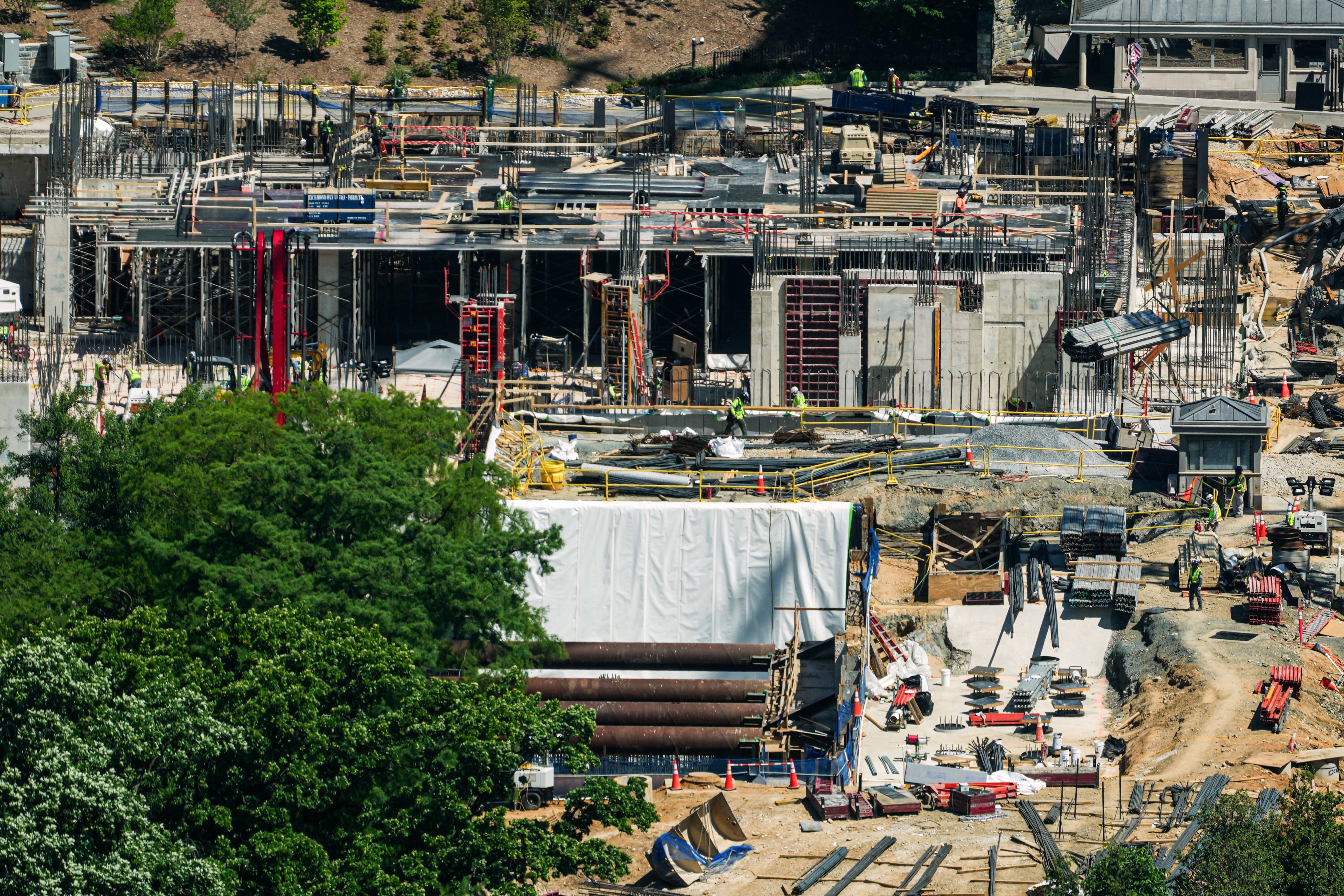 Construction on the new White House ballroom is seen in Washington on Tuesday. Photo: AP