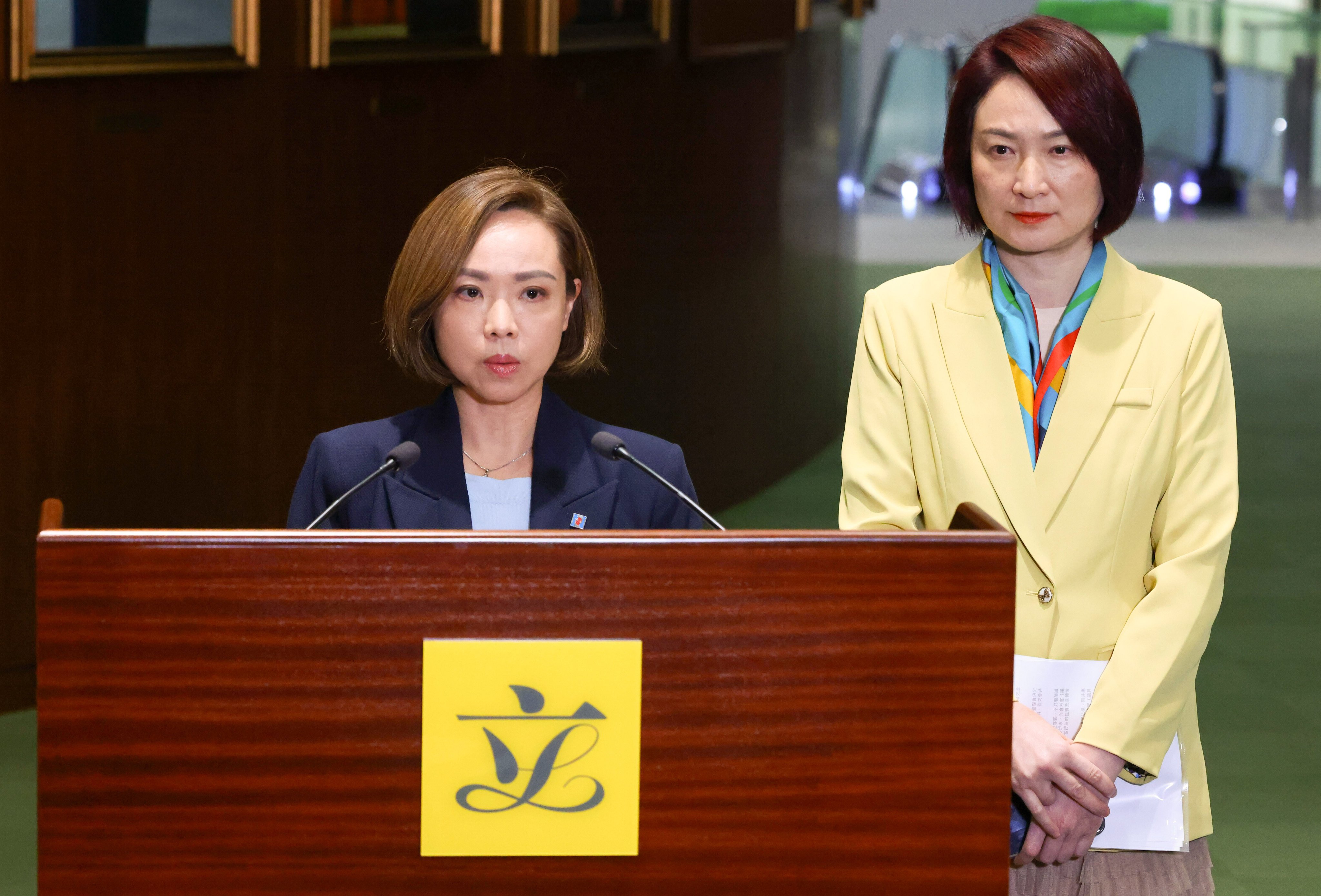 (Judy Chan (left) and  Legco President Starry Lee. Photo: Dickson Lee