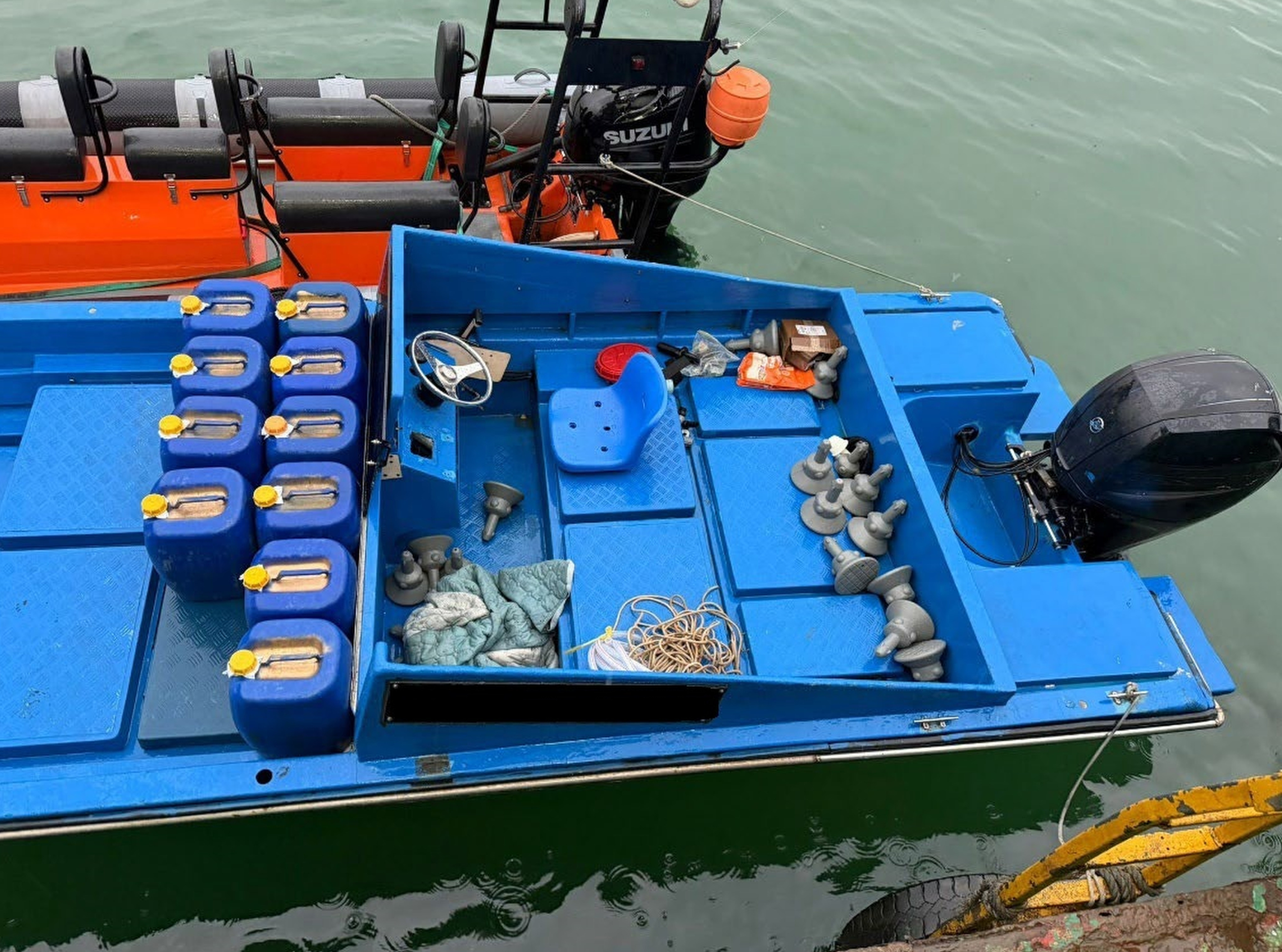 Authorities also seized 15 vehicles and a speedboat used to transport the fuel. Photo: Handout