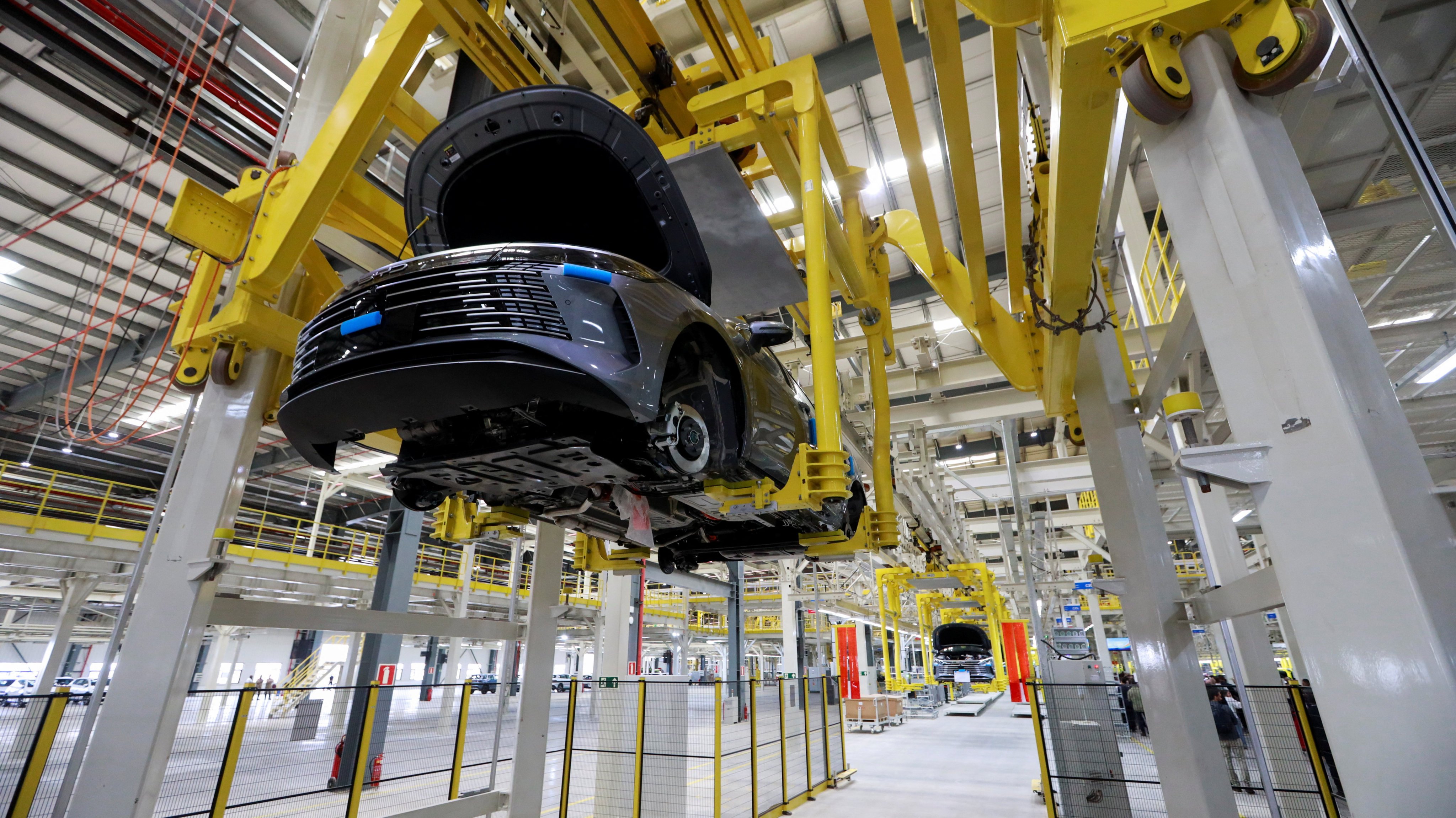 A BYD vehicle is seen on the production line at the Chinese company’s new electric-vehicle factory in Brazil in October 2025. Photo: Reuters
