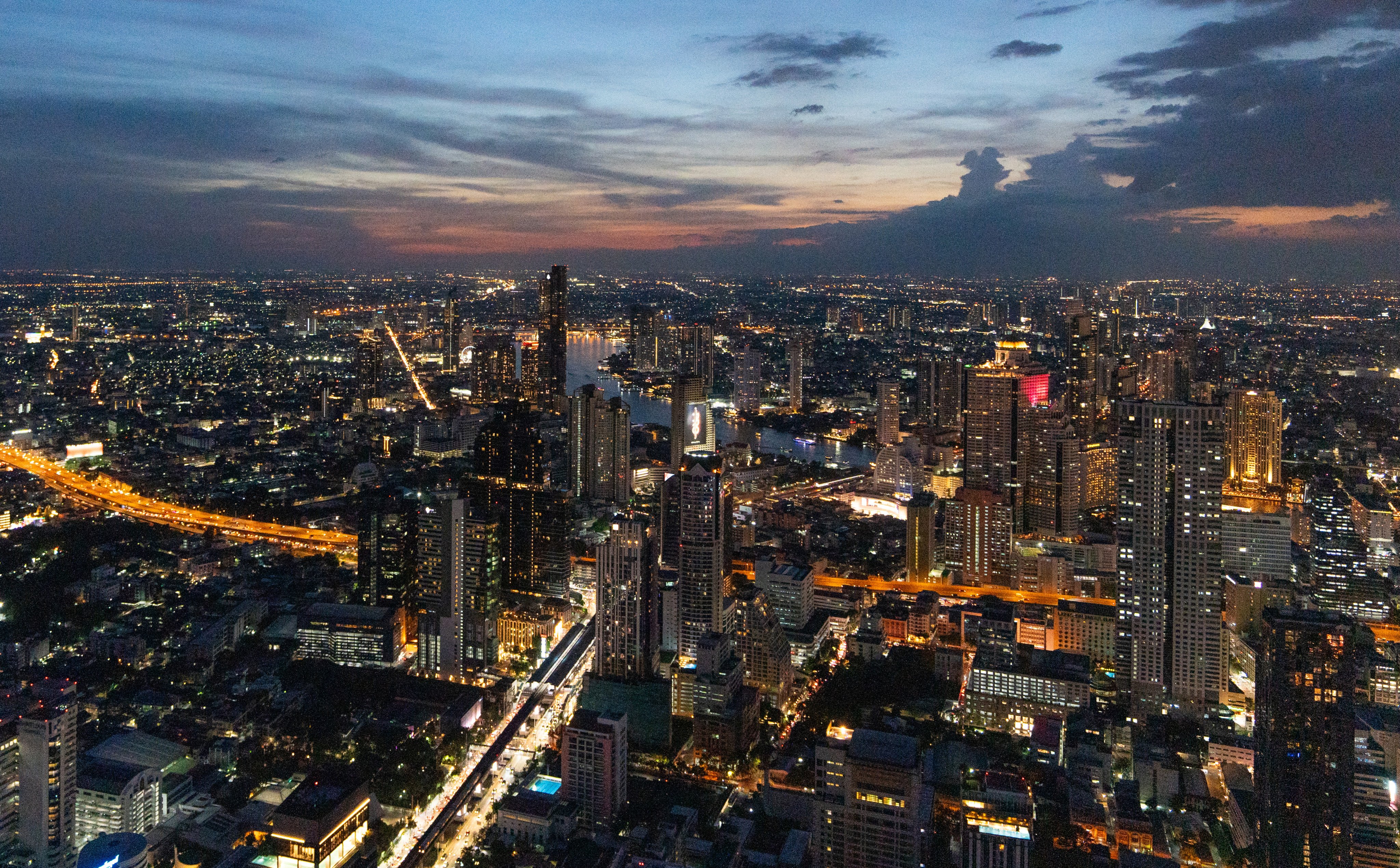 Evening view of Bangkok from the King Power Mahanakhon building. Photo: Harvey Kong