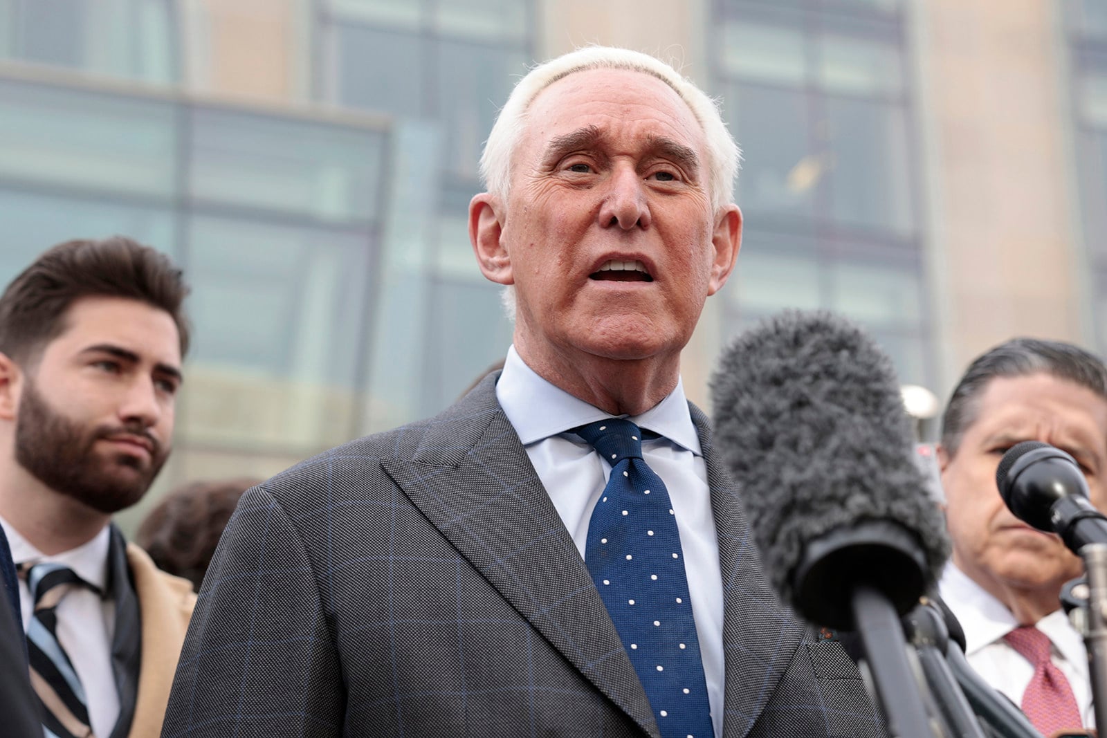 Roger Stone, a former adviser and confidant to former US President Donald Trump, addresses reporters in Washington in 2021. Photo: TNS