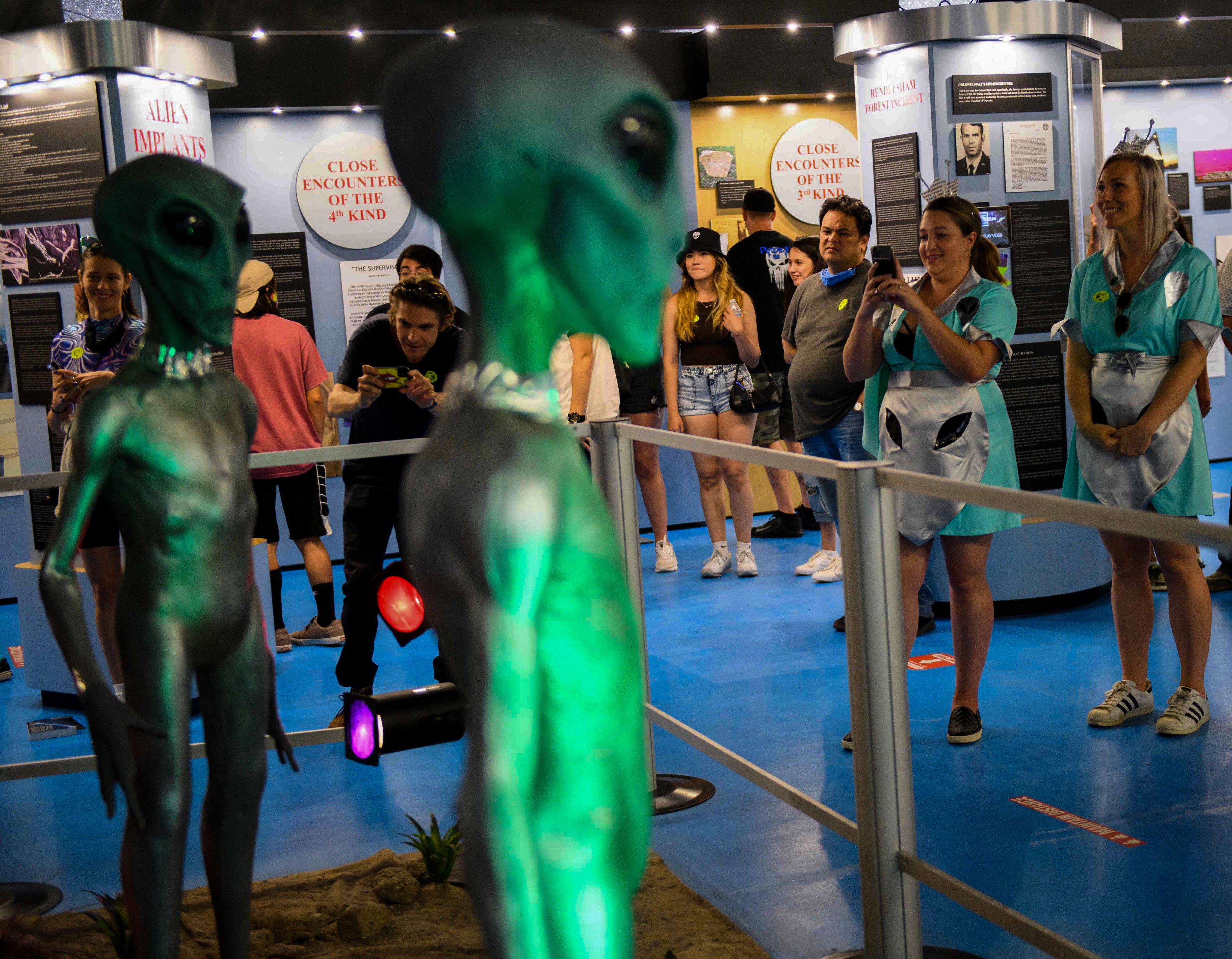 People attend the 2021 UFO Festival in Roswell, New Mexico, US. Photo: AFP