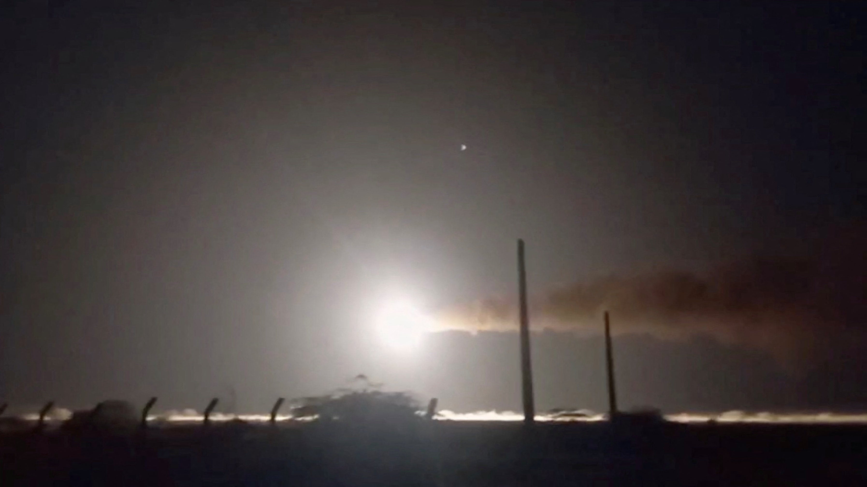 The Iranian navy firing a missile, at an unknown location, in an image released on May 8. Photo: West Asia News Agency via Reuters