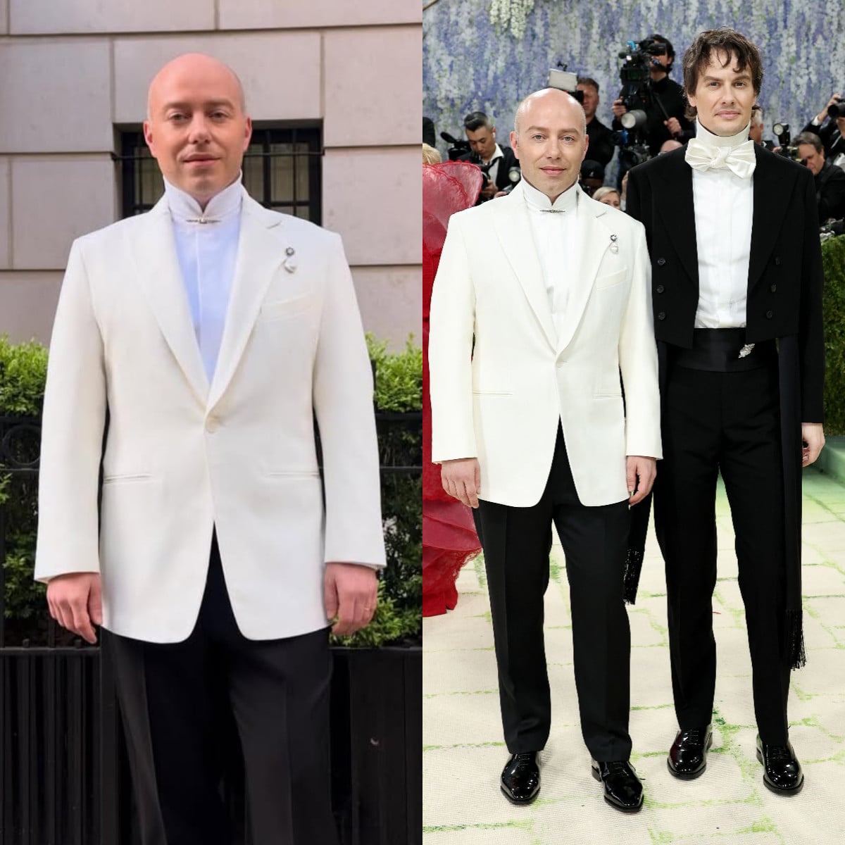 Charles Porch, vice-president of global creative partnerships at OpenAI, attended the 2026 Met Gala with his husband, Robert Denning. Photos: @kallmeyerofficial/Instagram, Getty Images via AFP