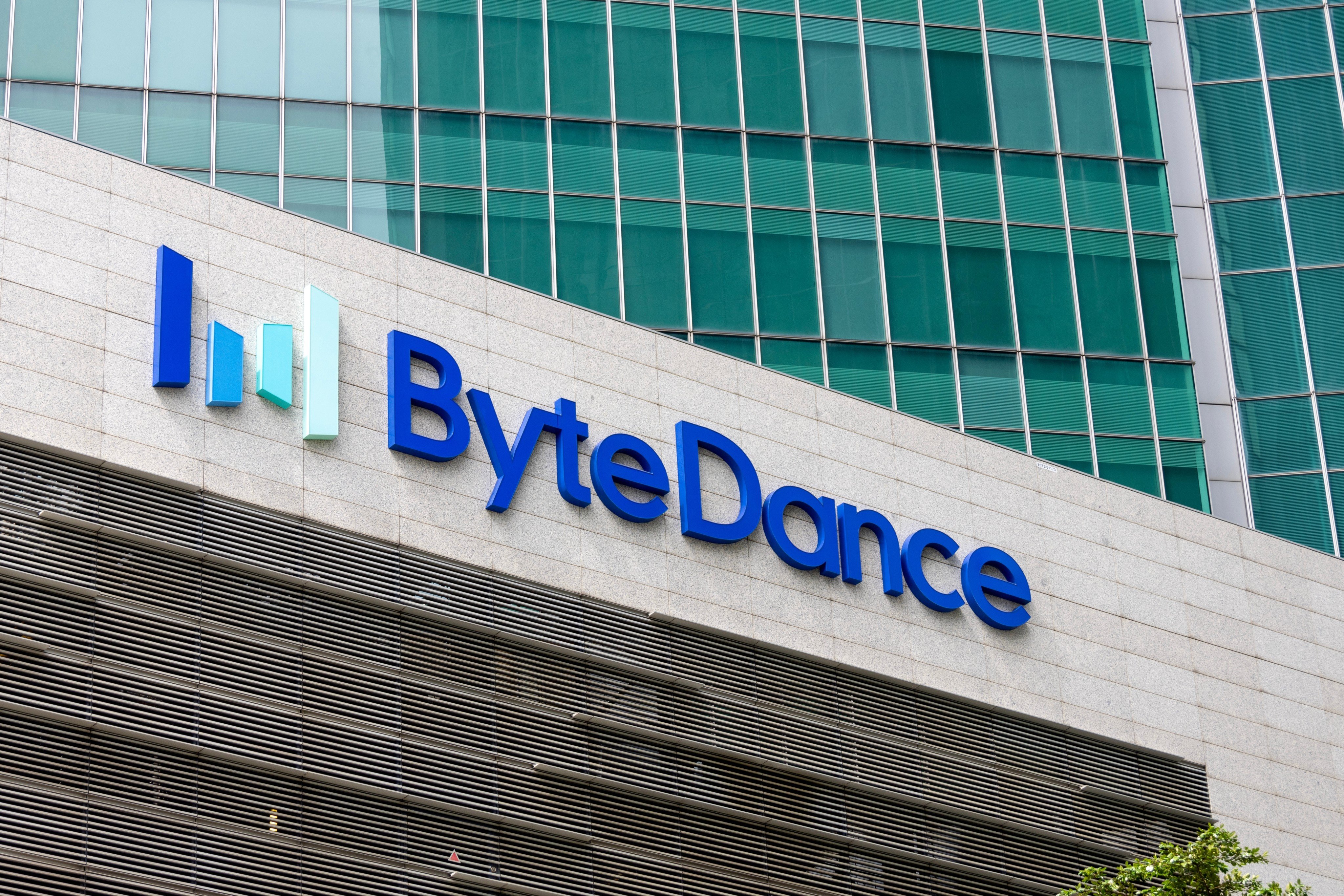 The ByteDance logo seen on its office building in Singapore. Photo: Shutterstock Images