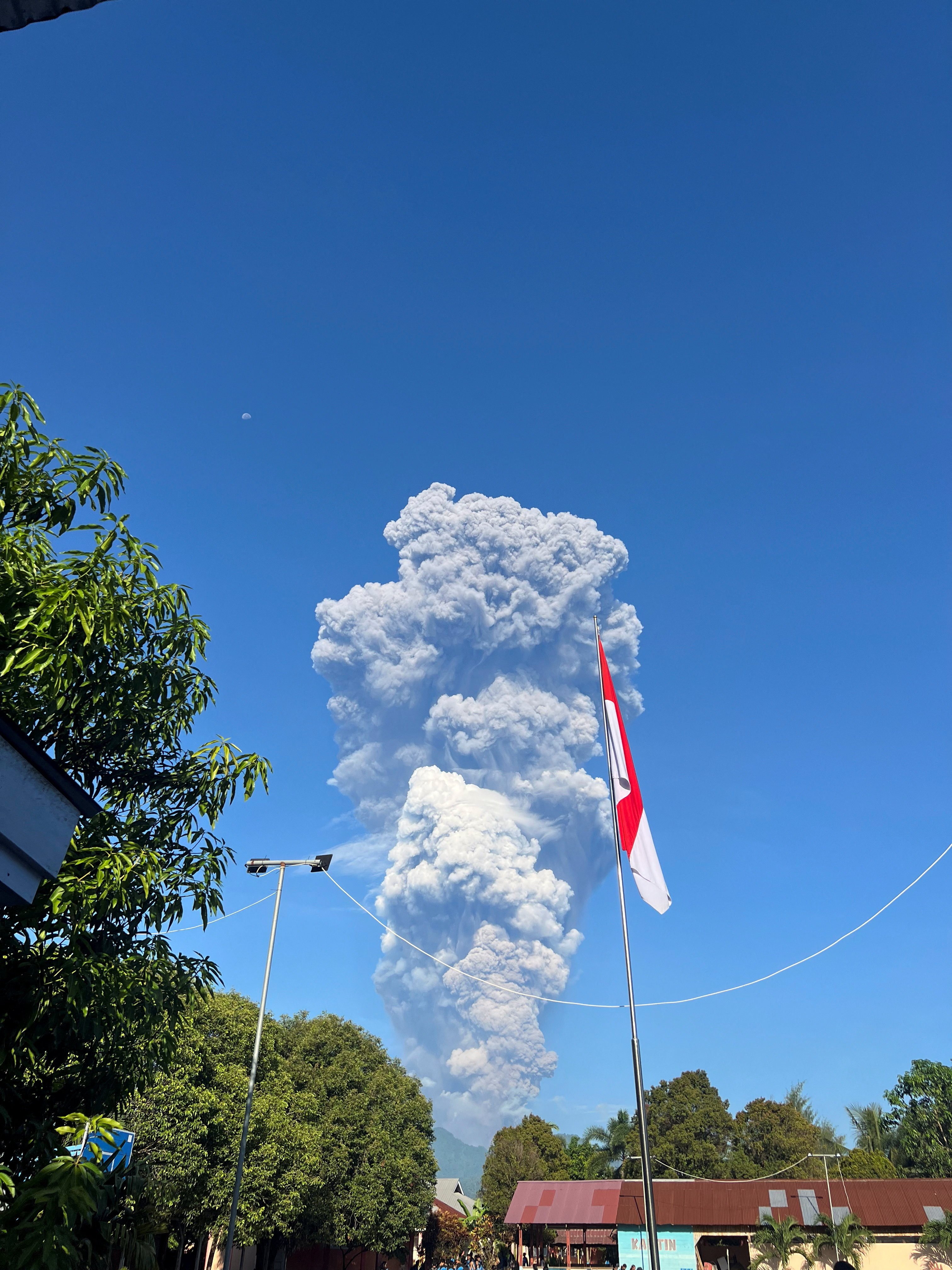 An ash cloud rises from Indonesia’s Mount Dukono volcano after its eruption on Friday. Photo: Jhon Frengki Manipa/Reuters