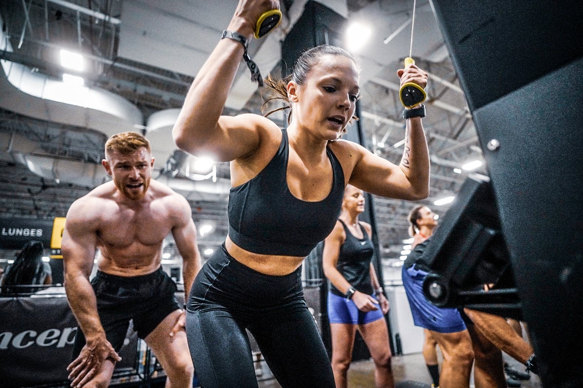 The Hyrox race features a range of fitness challenges, including SkiErg. Photo: Handout