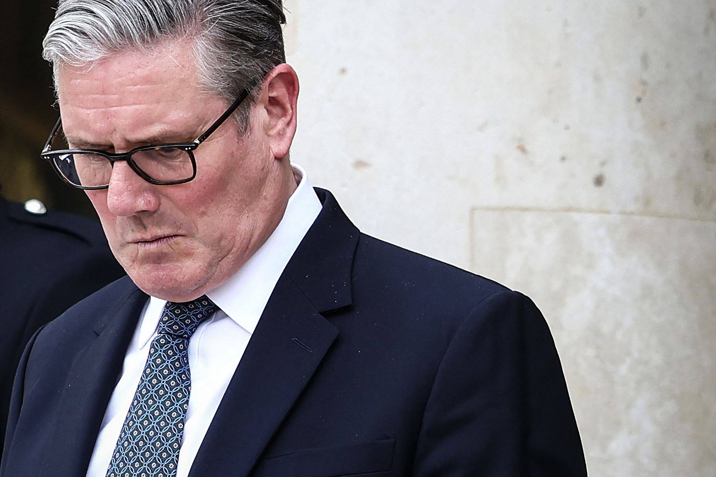 Britain’s Prime Minister Keir Starmer reacts as he prepares to leave the Elysee Presidential Palace in Paris in April. Photo: AFP