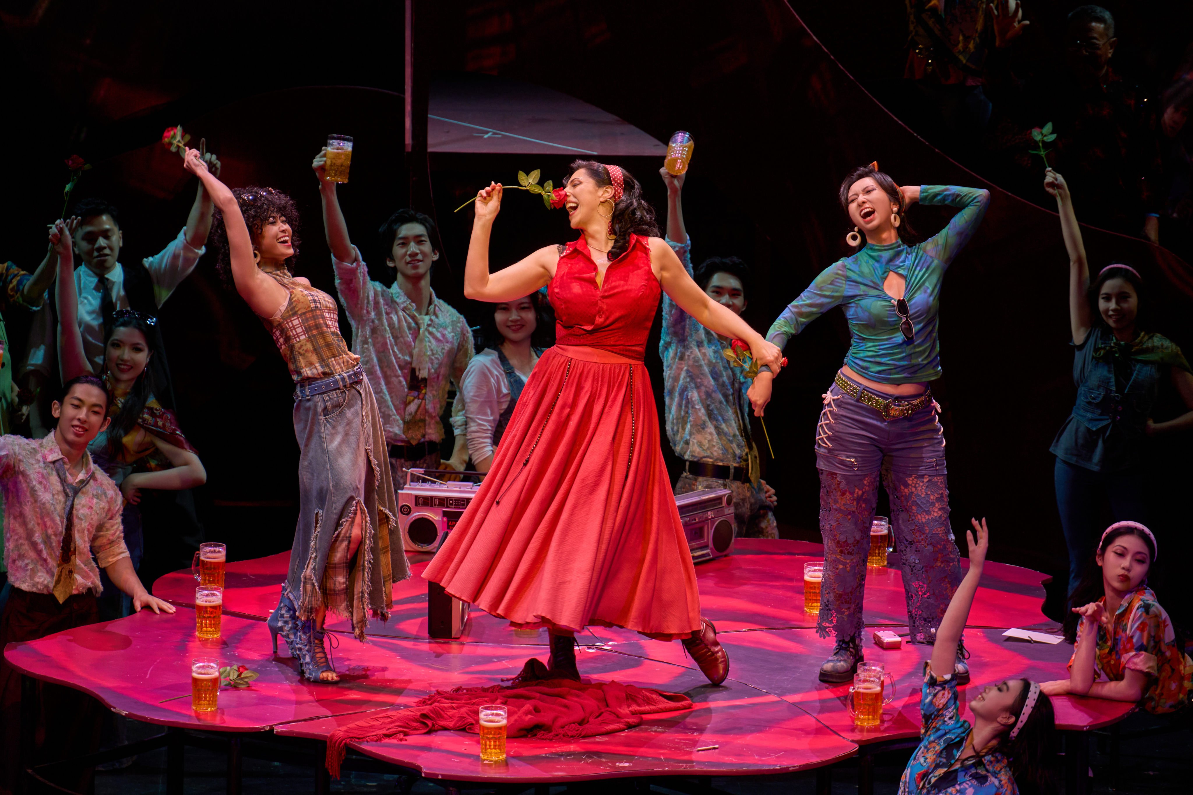 Marie Gautrot (centre) as Carmen in Opera Hong Kong’s fourth production of Georges Bizet’s masterpiece, at the Hong Kong Cultural Centre, in Tsim Sha Tsui, on May 7, 2026. Photo: Opera Hong Kong