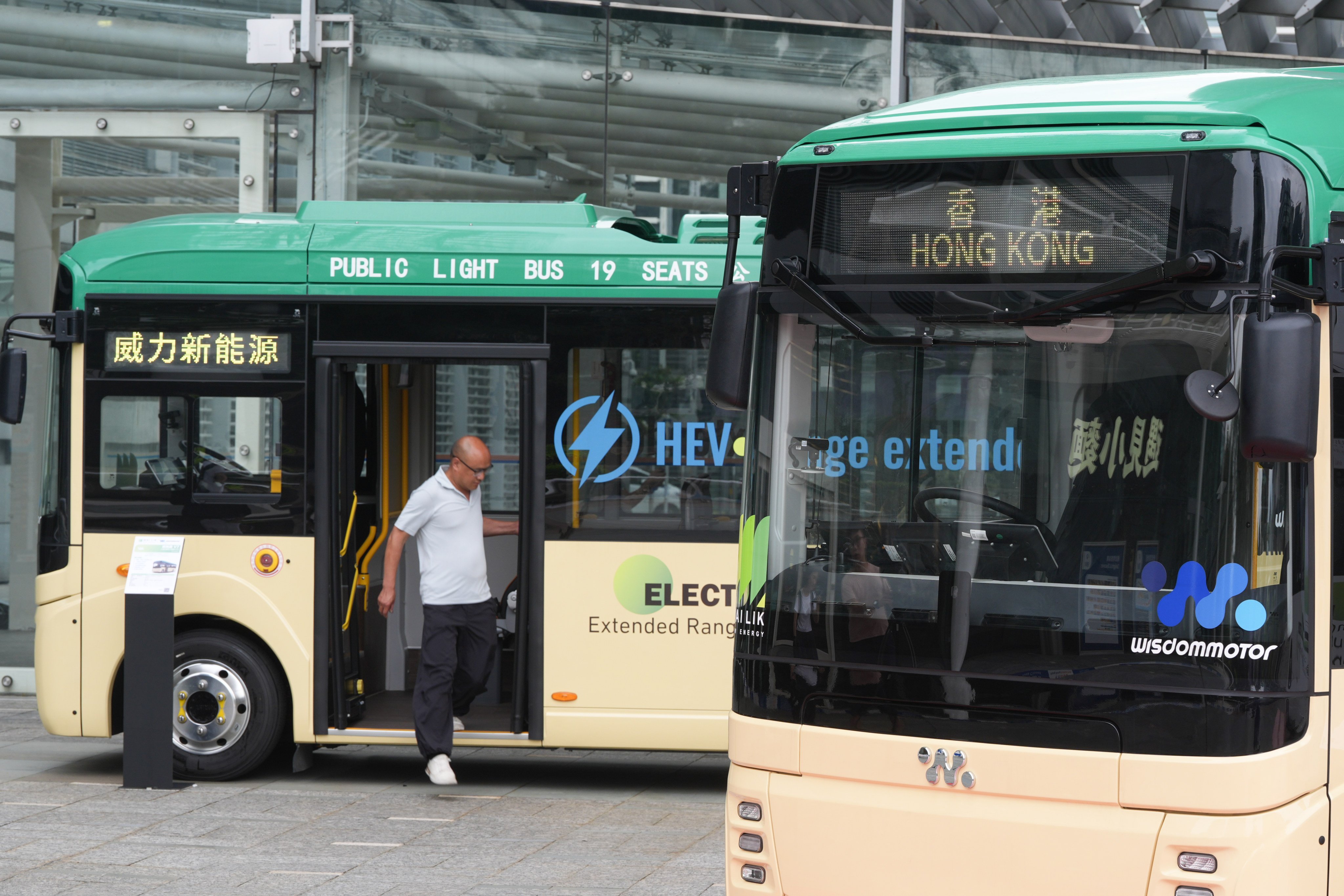 Wai Lik New Energy reveals the electric minibus at Hong Kong Science Park. Photo: Eugene Lee