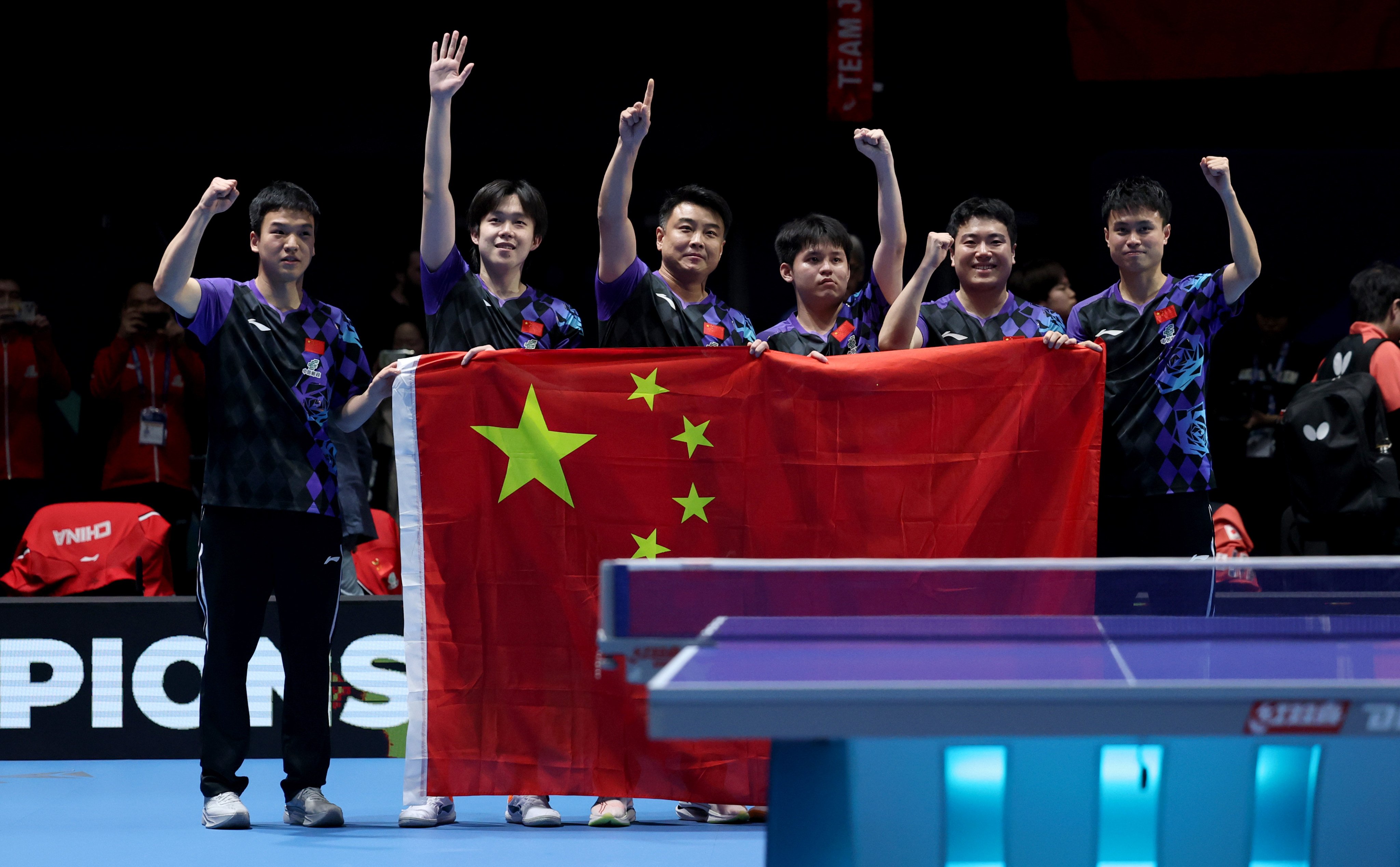 China’s men continued their total dominance of the World Team Table Tennis Championships in London. Photo: Xinhua