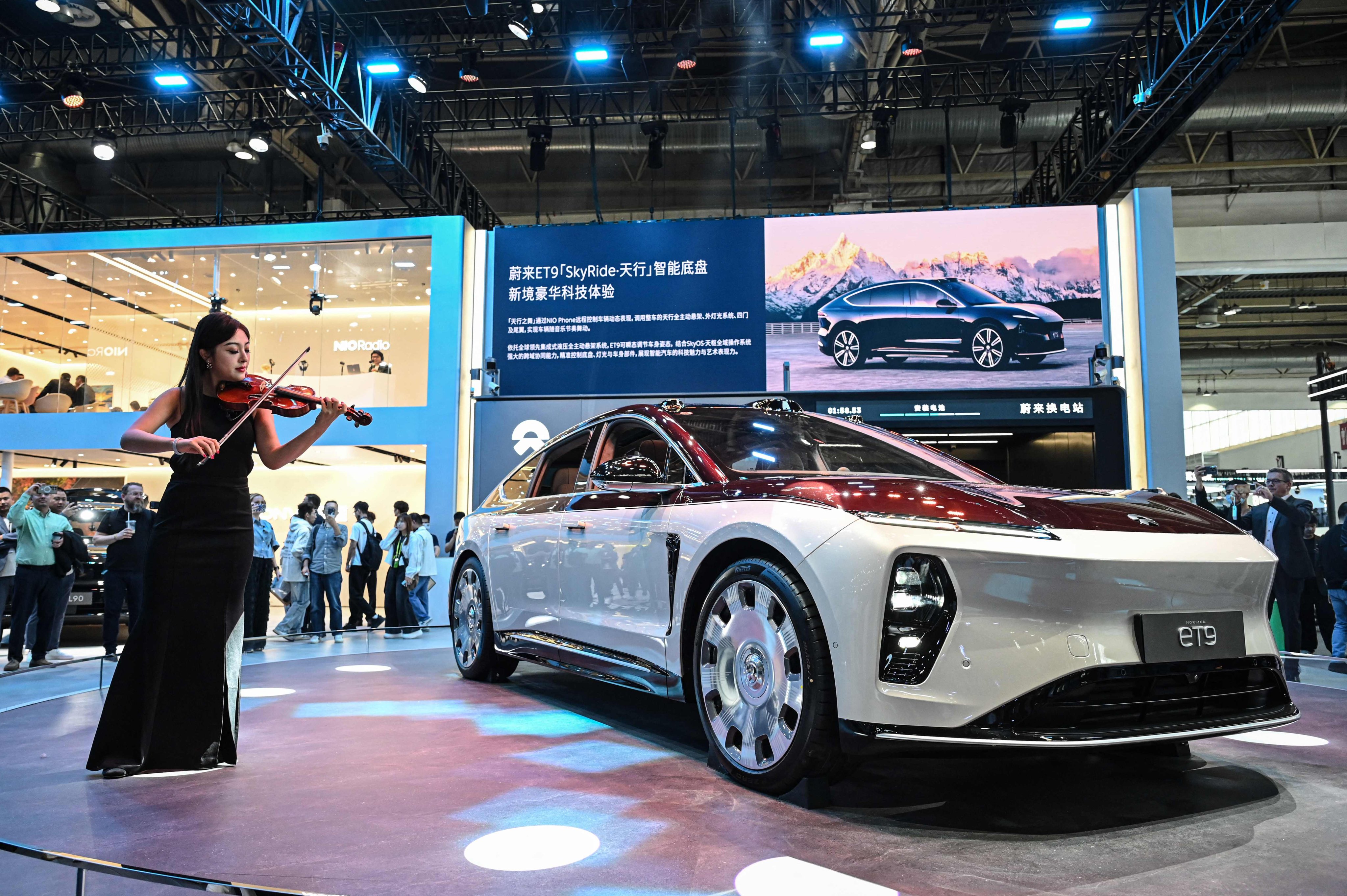 The NIO ES9 on display during the opening day of the Beijing Auto Show in Beijing on April 24, 2026. Photo: AFP