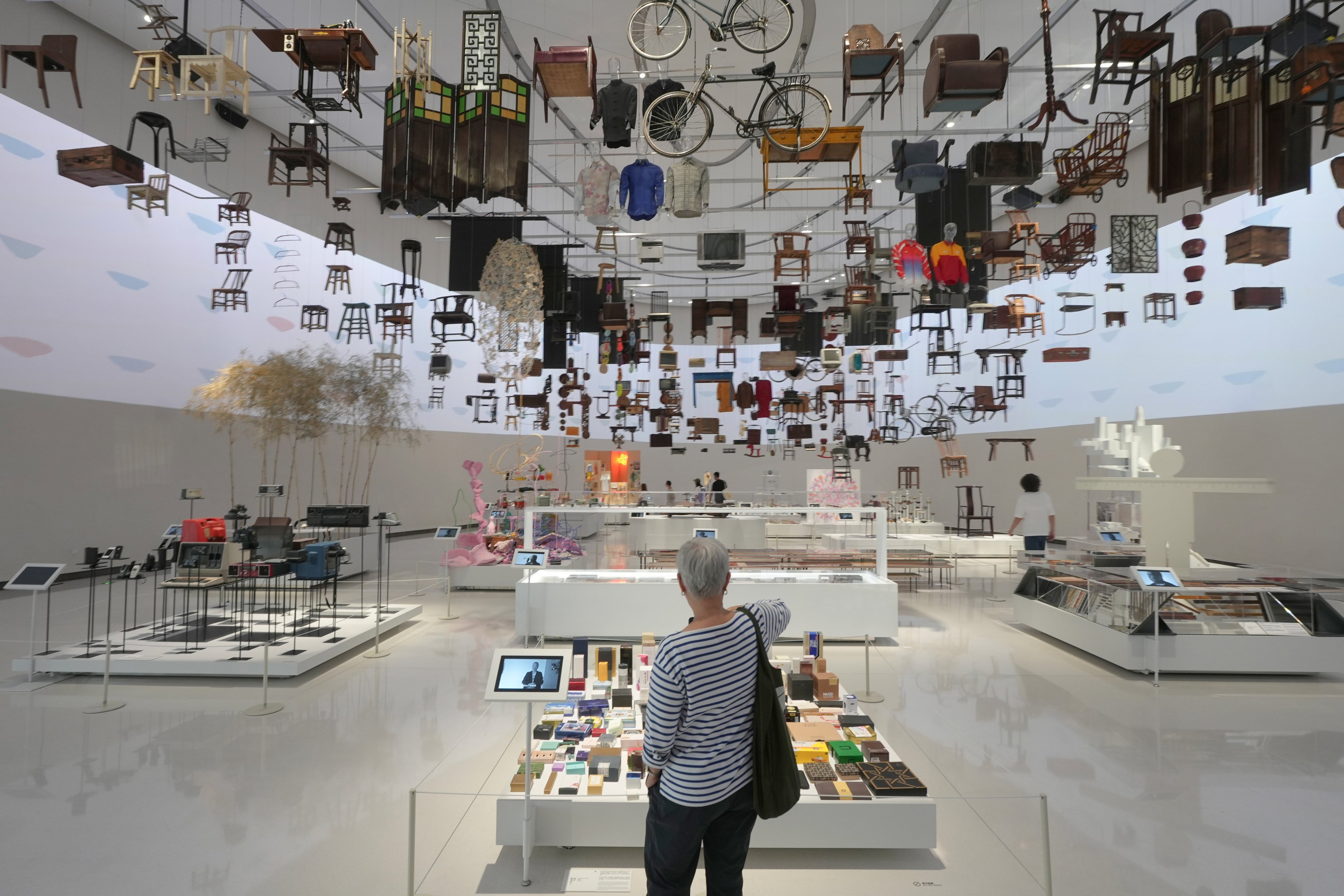 Visitors at the “Design100: Design People Life” exhibition in Shenzhen Bay Culture Square. Photo: Sun Yeung