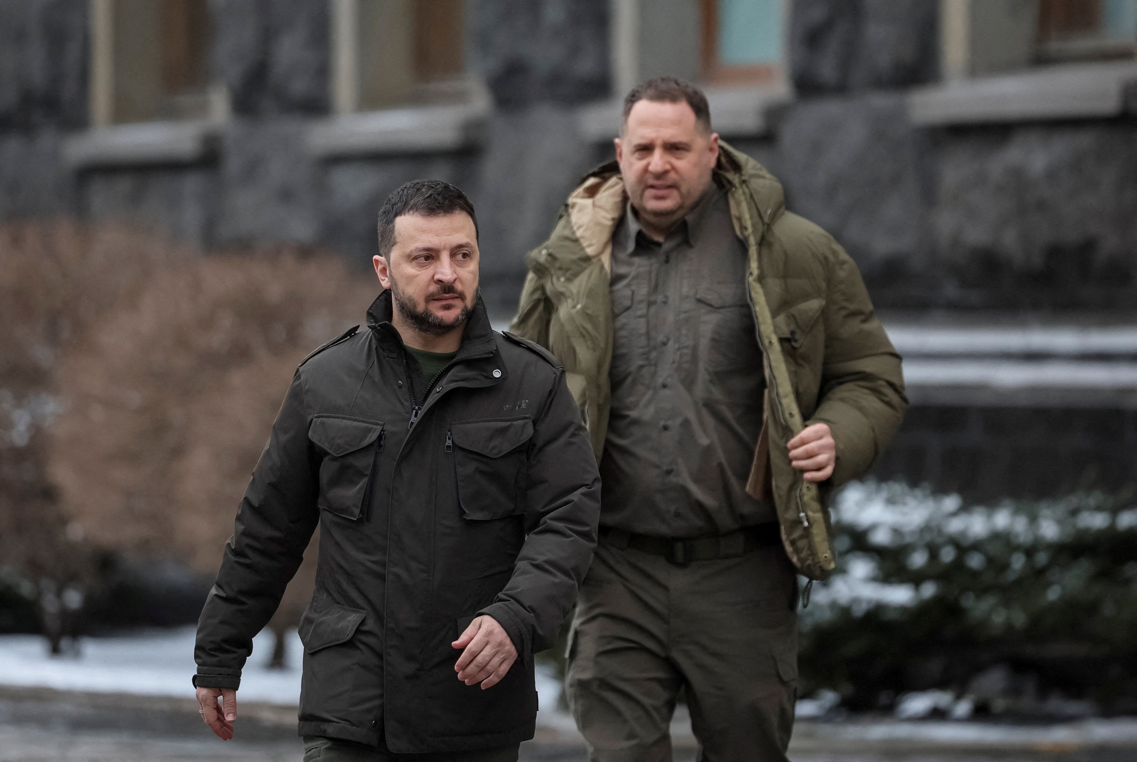 Ukraine’s President Volodymyr Zelensky (left) and former head of the presidential office Andriy Yermak in Kyiv in 2024. Photo: Reuters