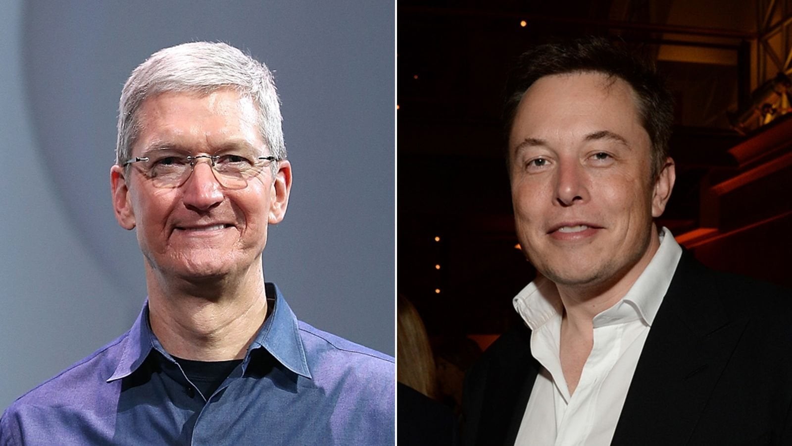 Apple CEO Tim Cook (left) and Tesla CEO Elon Musk and expected to join a delegation of US business leaders travelling with President Donald Trump to China this week. Photo: Getty Images