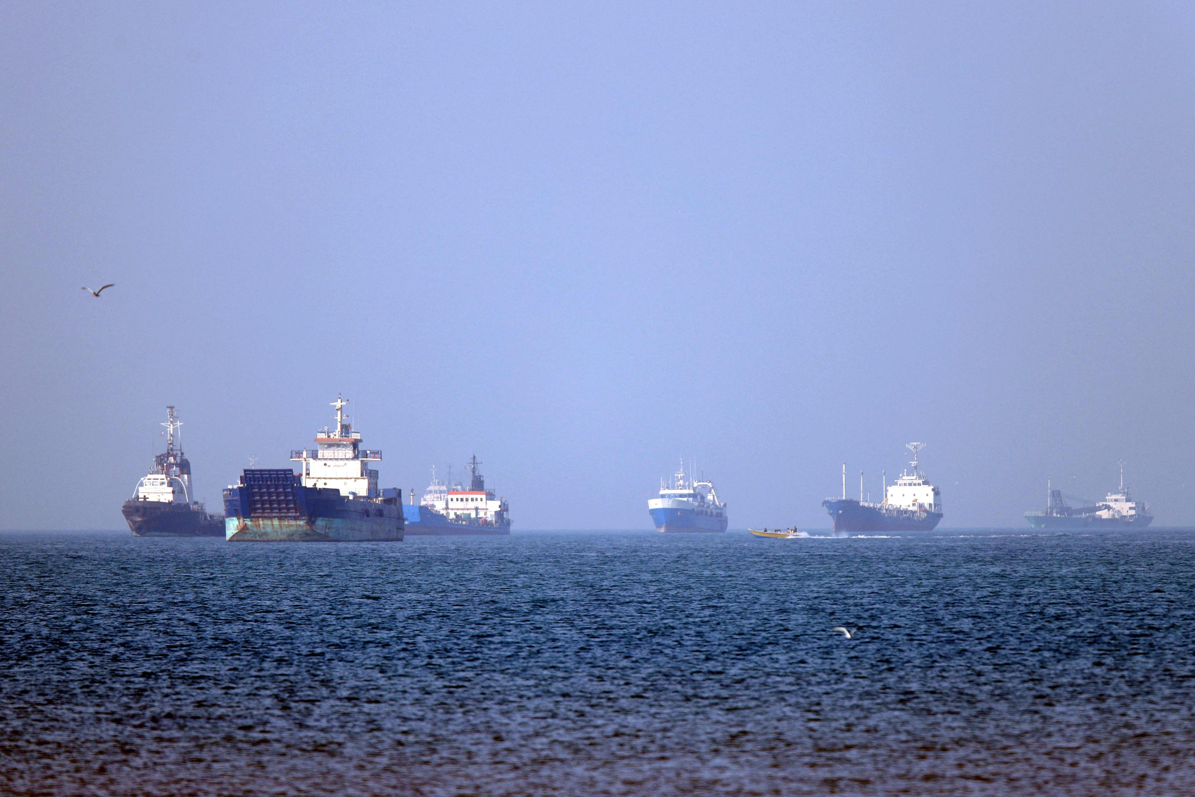 Vessels anchored in the Strait of Hormuz off Bandar Abbas in southern Iran. Photo: ISNA via AFP