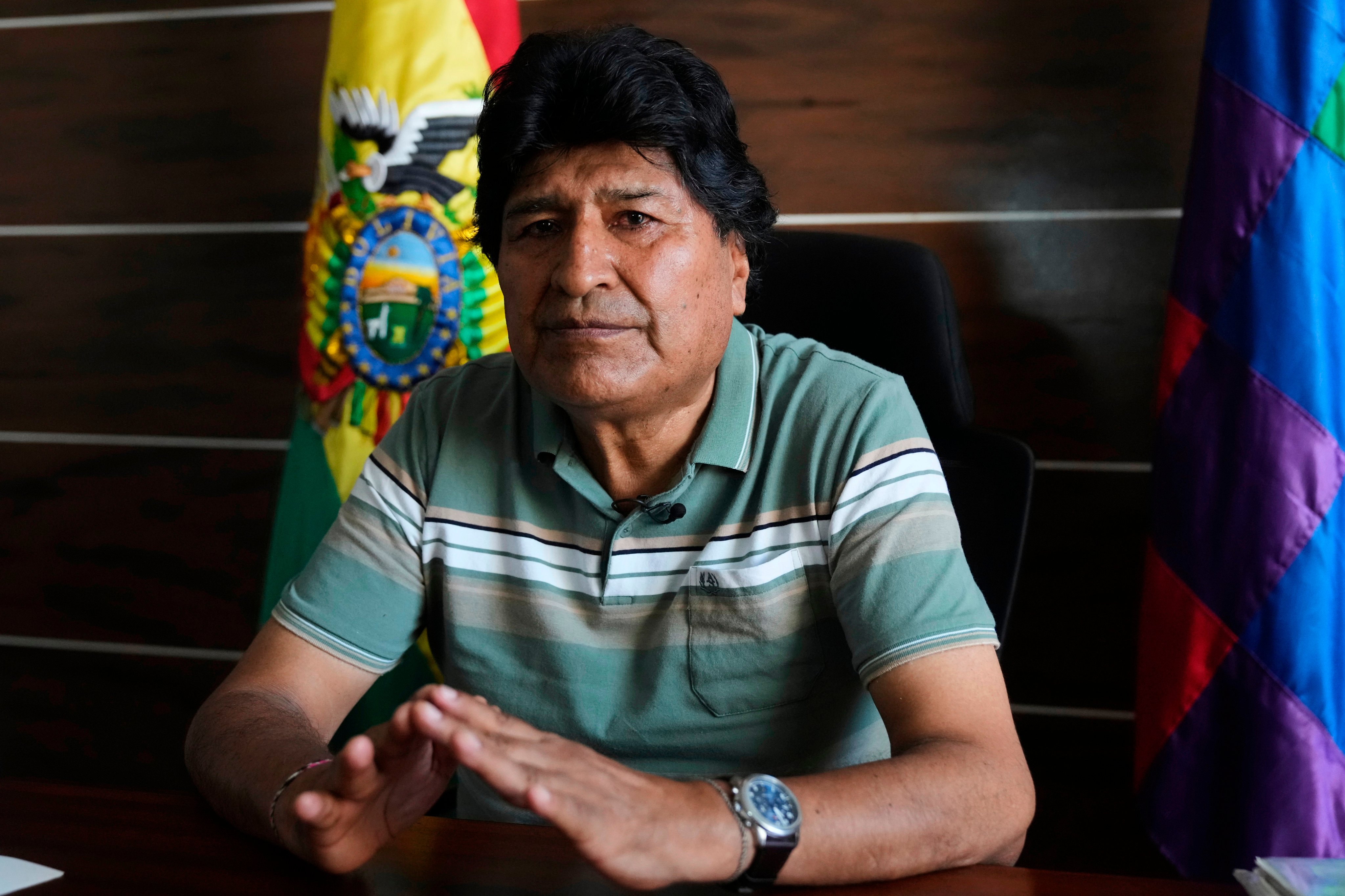 Former president Evo Morales, who governed from 2006 to 2019. Photo: AP