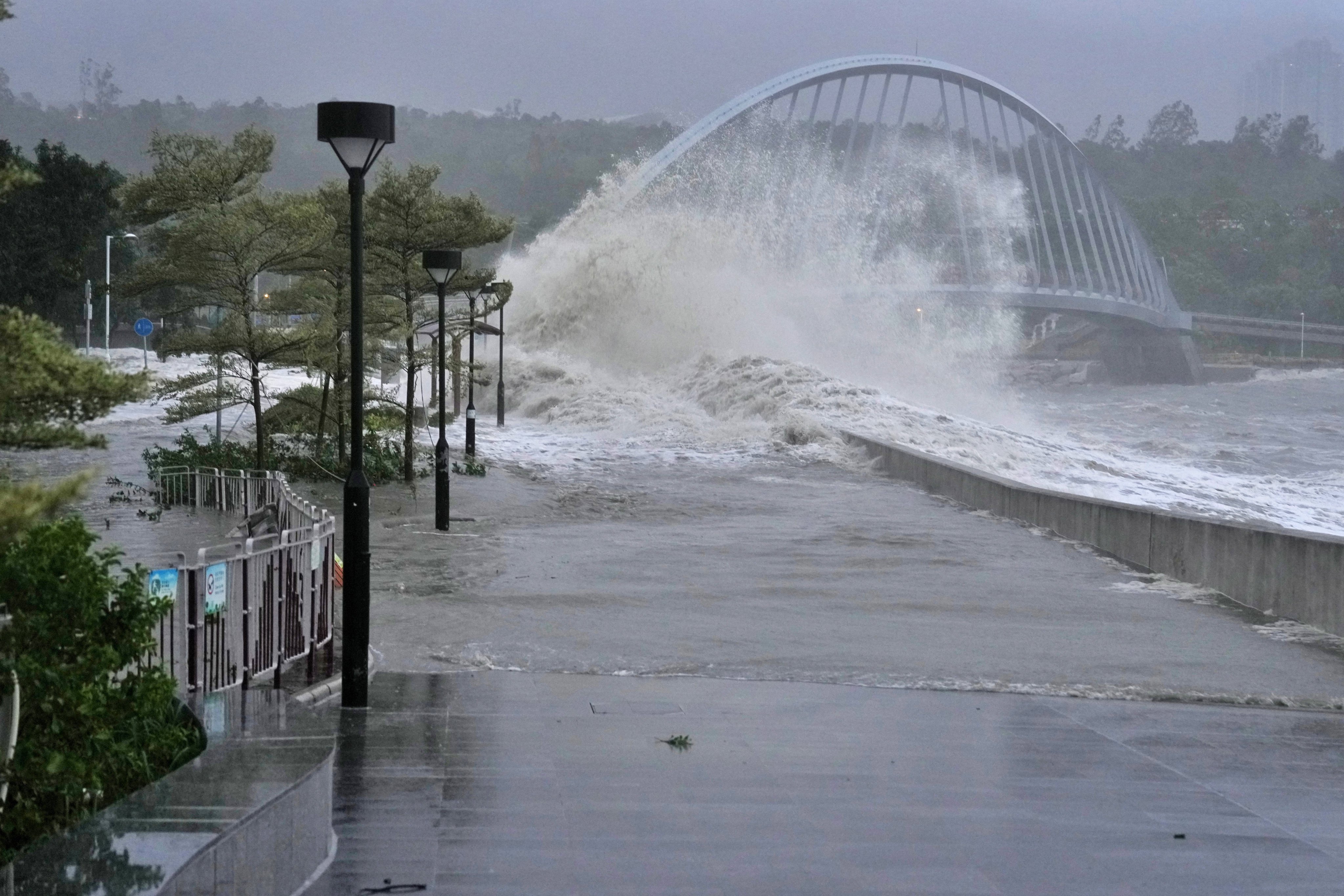 Hong Kong will deploy 50,000 sandbags, water-filled flood barriers and AI drones amid upgraded shoreline guidelines to combat typhoon season threats. Photo: Elson Li