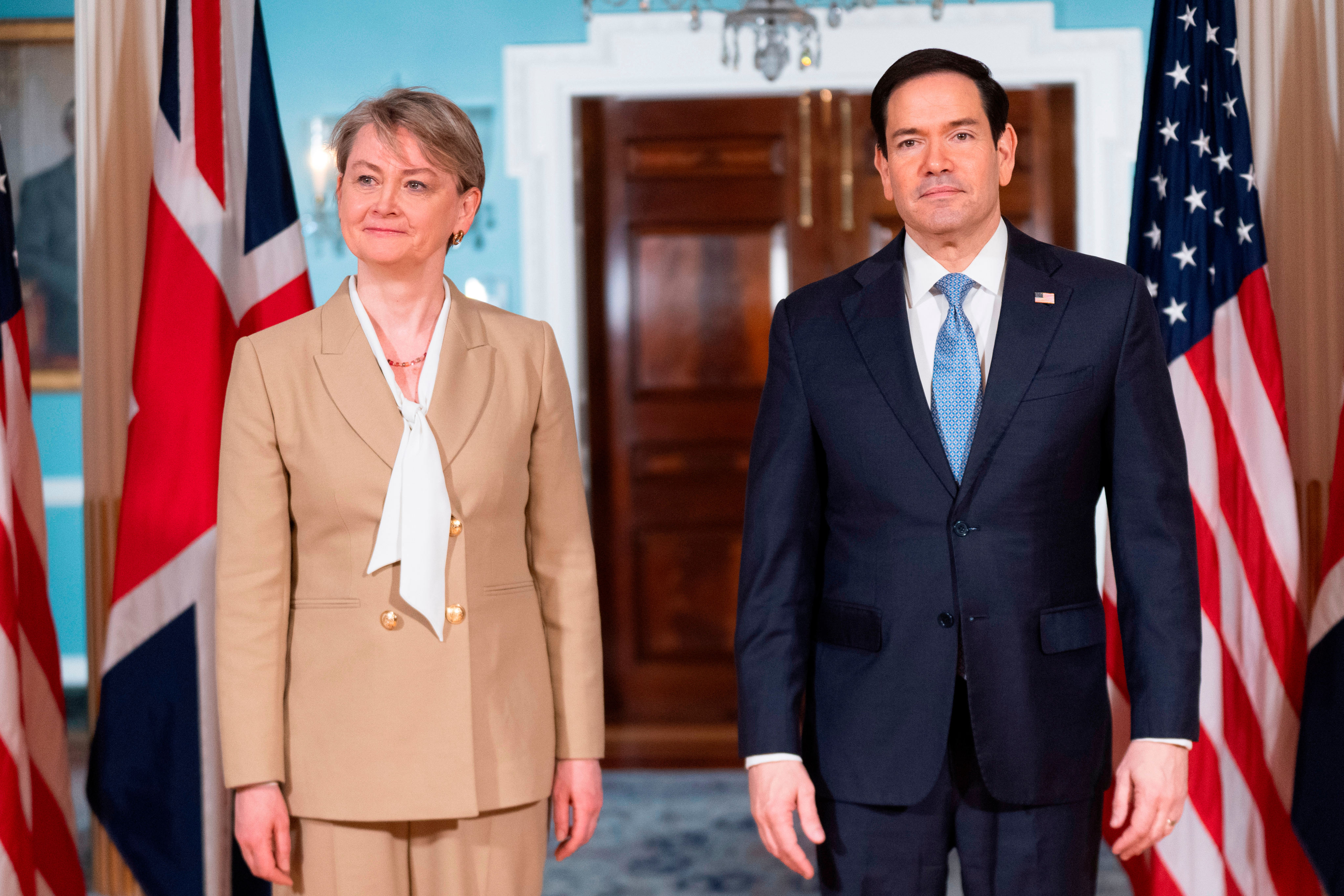 Britain’s Foreign Secretary Yvette Cooper said the UK will work alongside allies to trace Ukrainian children taken from their communities and bring them home. Photo: AP