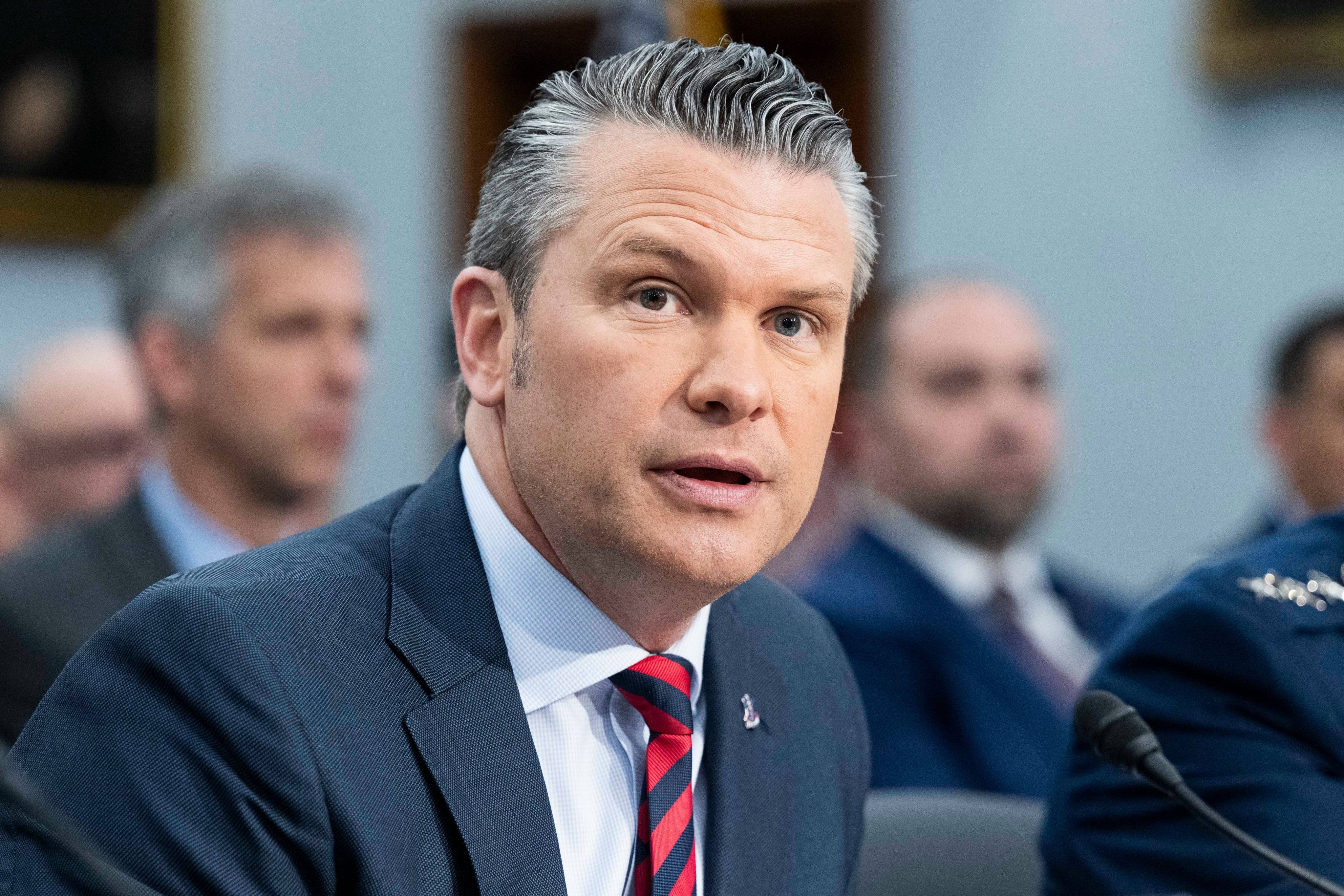 US Defence Secretary Pete Hegseth speaks at a hearing of the House Committee on Appropriations Subcommittee on Defence at the US Capitol in Washington before flying to China on Wednesday. Photo: Zuma Press Wire/dpa